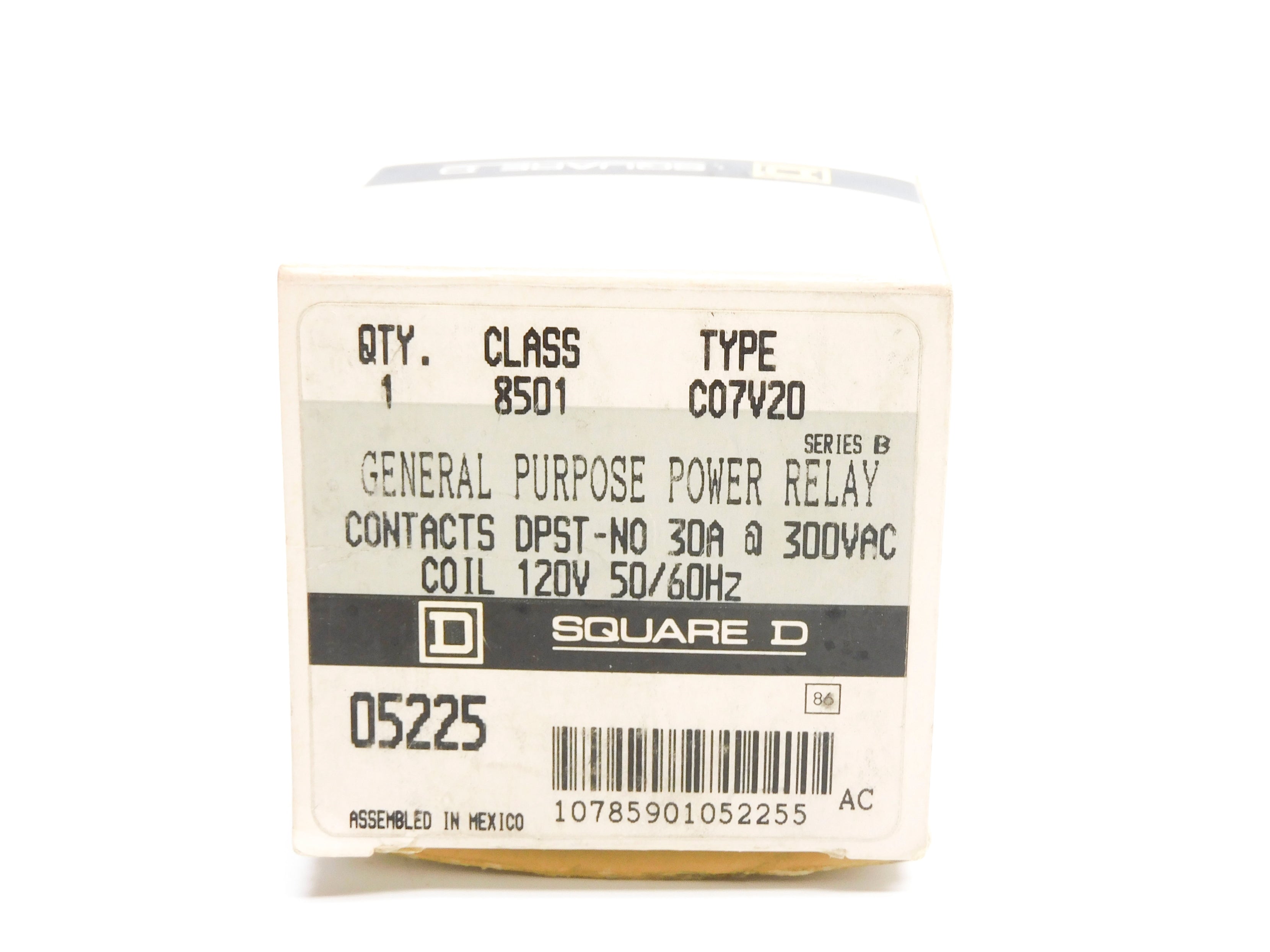 SQUARE D 8501CO7V20 SER. B 300VAC 30A NSMP