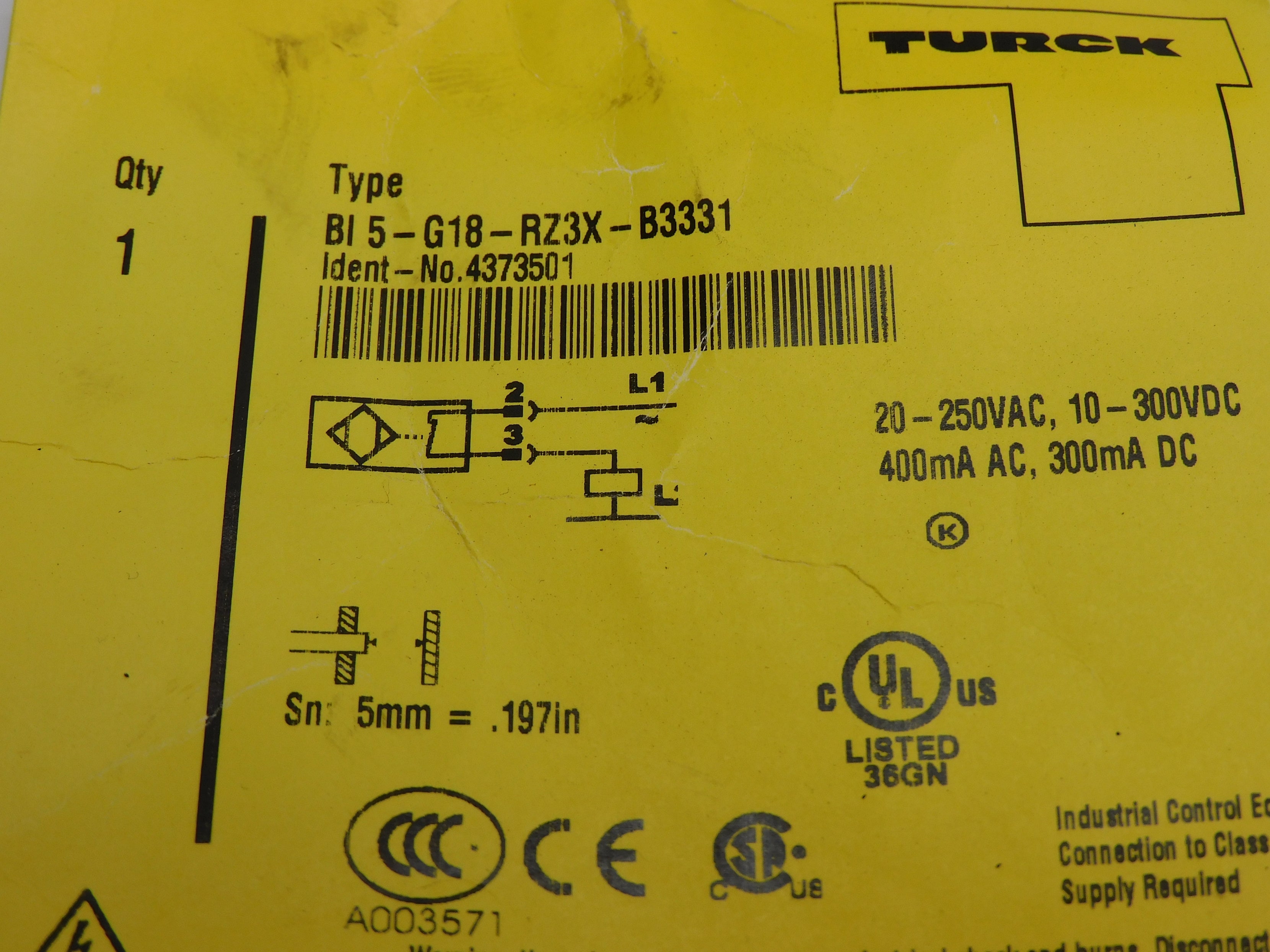 TURCK BI5-G18-RZ3X-B3331 UNMP