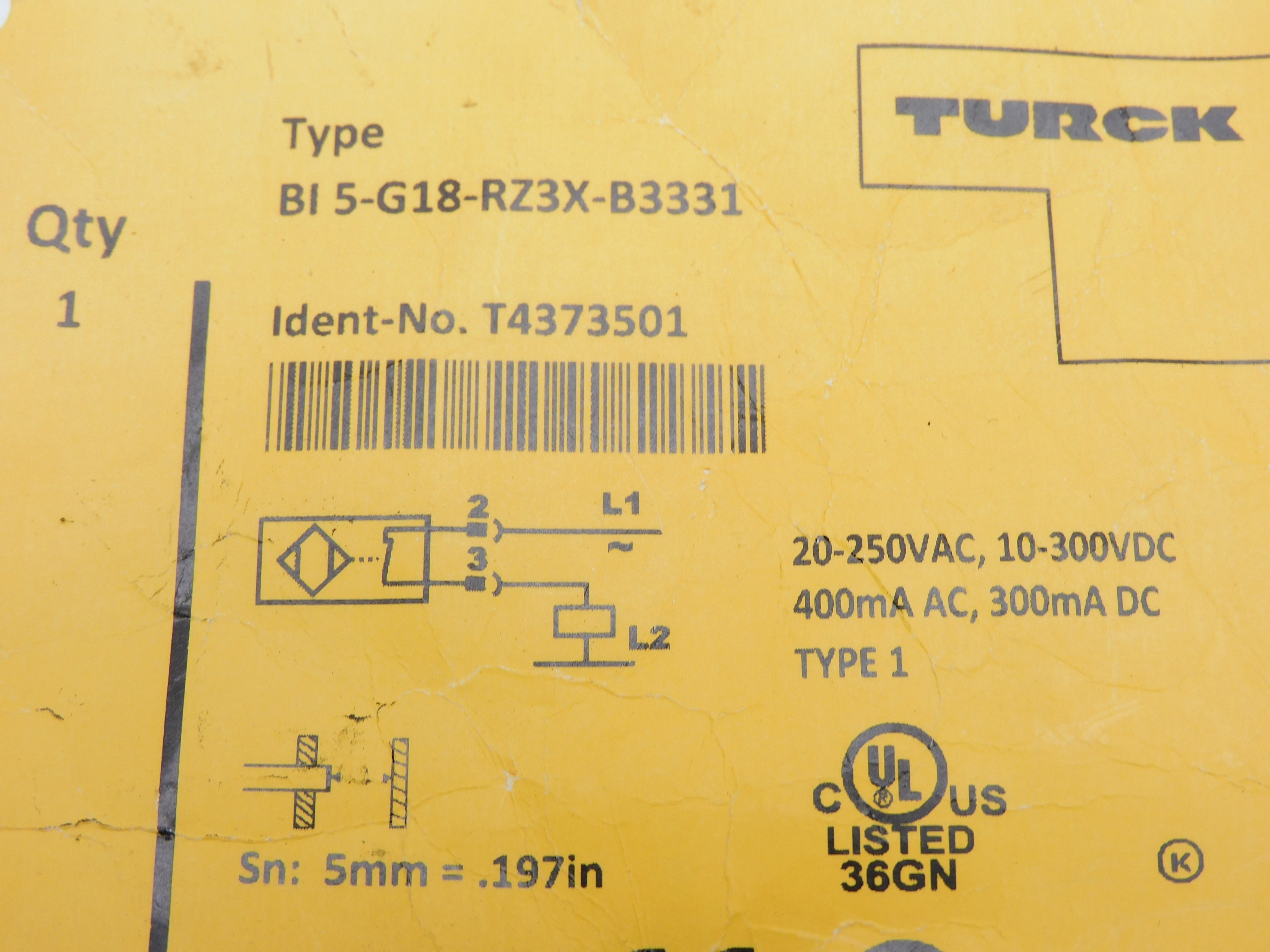 TURCK BI5-G18-RZ3X-B3331 (AS PICTURED) UNMP