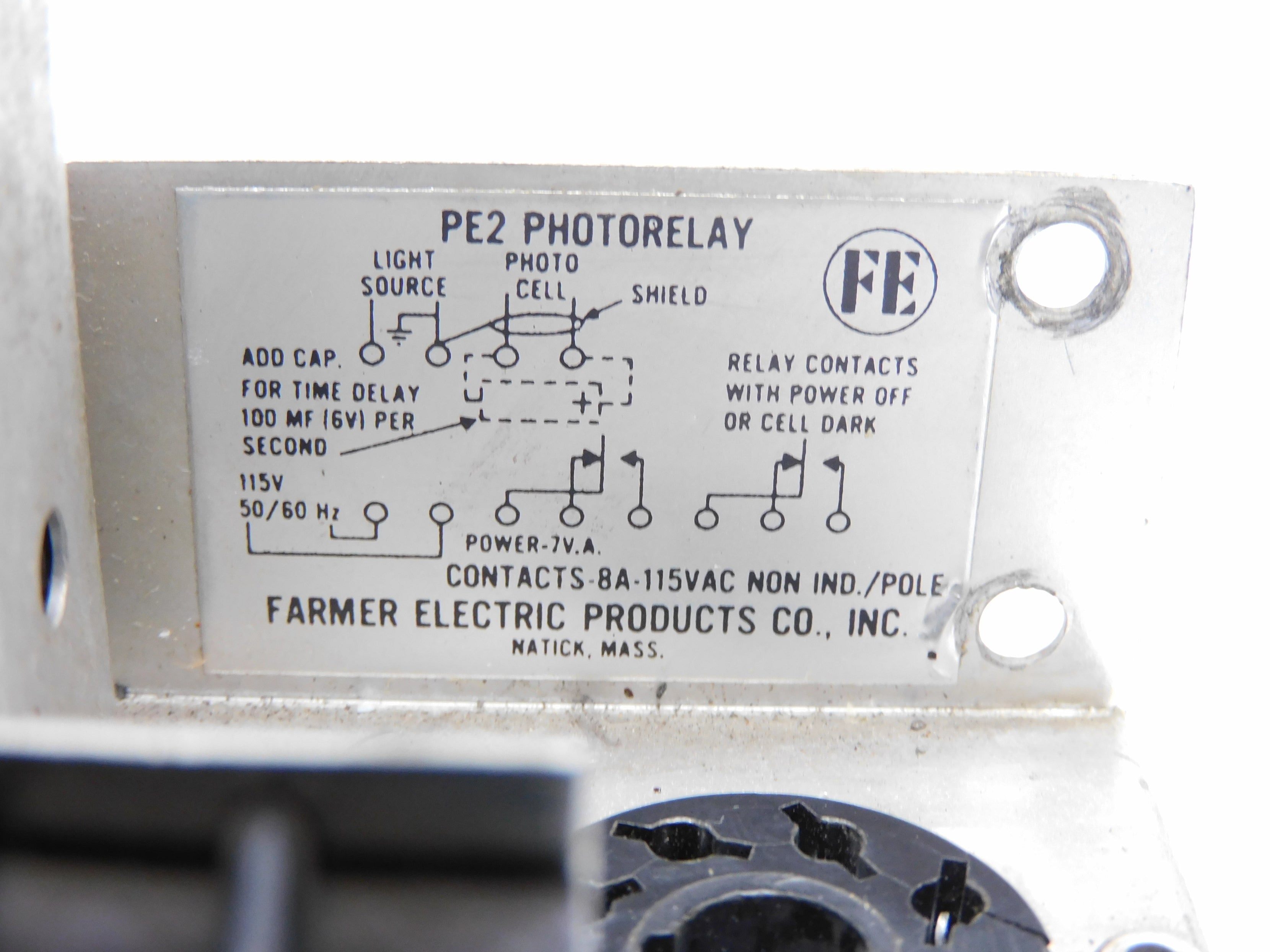 FARMER ELECTRIC PE2 115VAC 8A UNMP