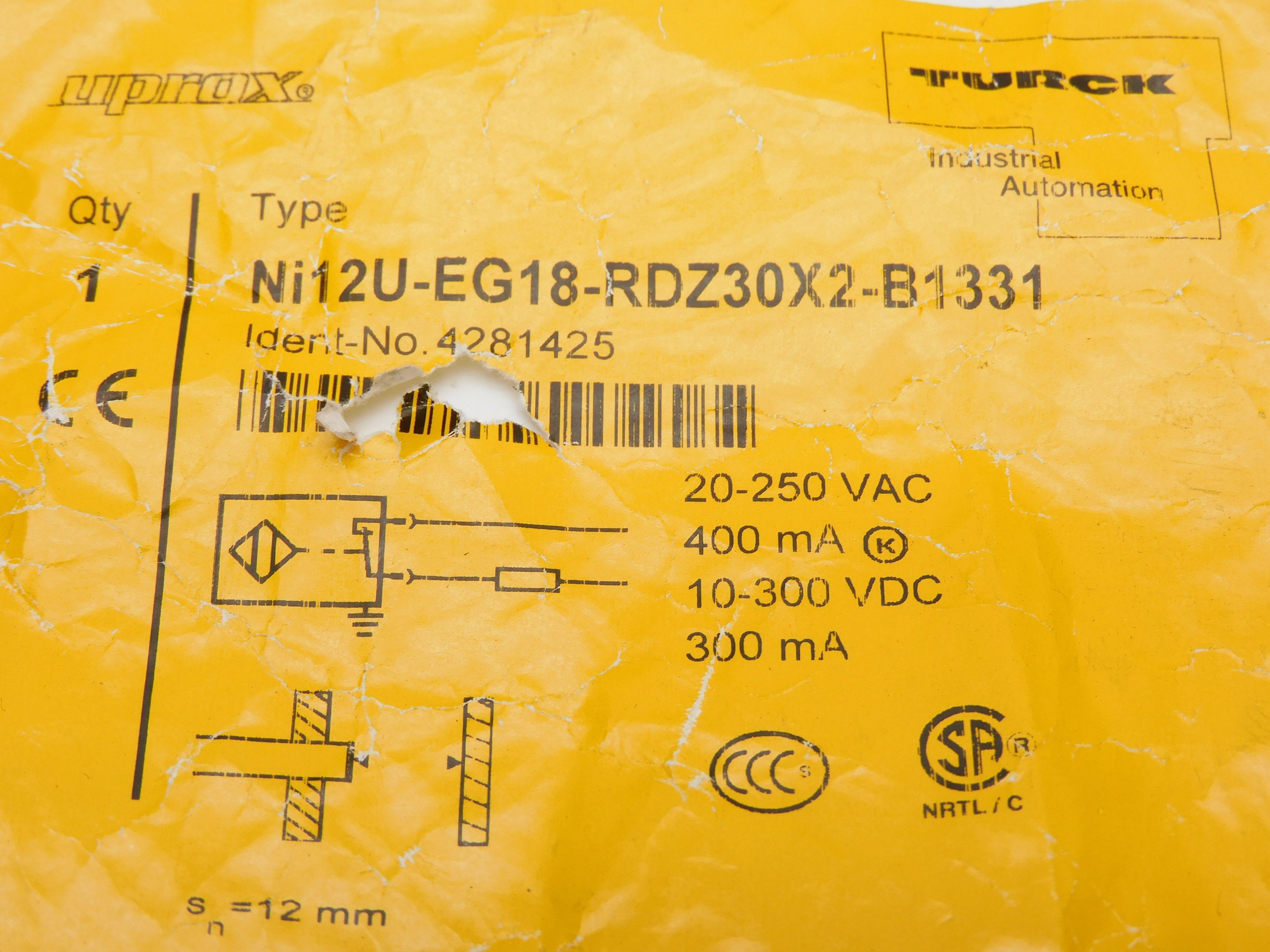 TURCK Ni12U-EG18-RDZ30X2-B1331 UNMP