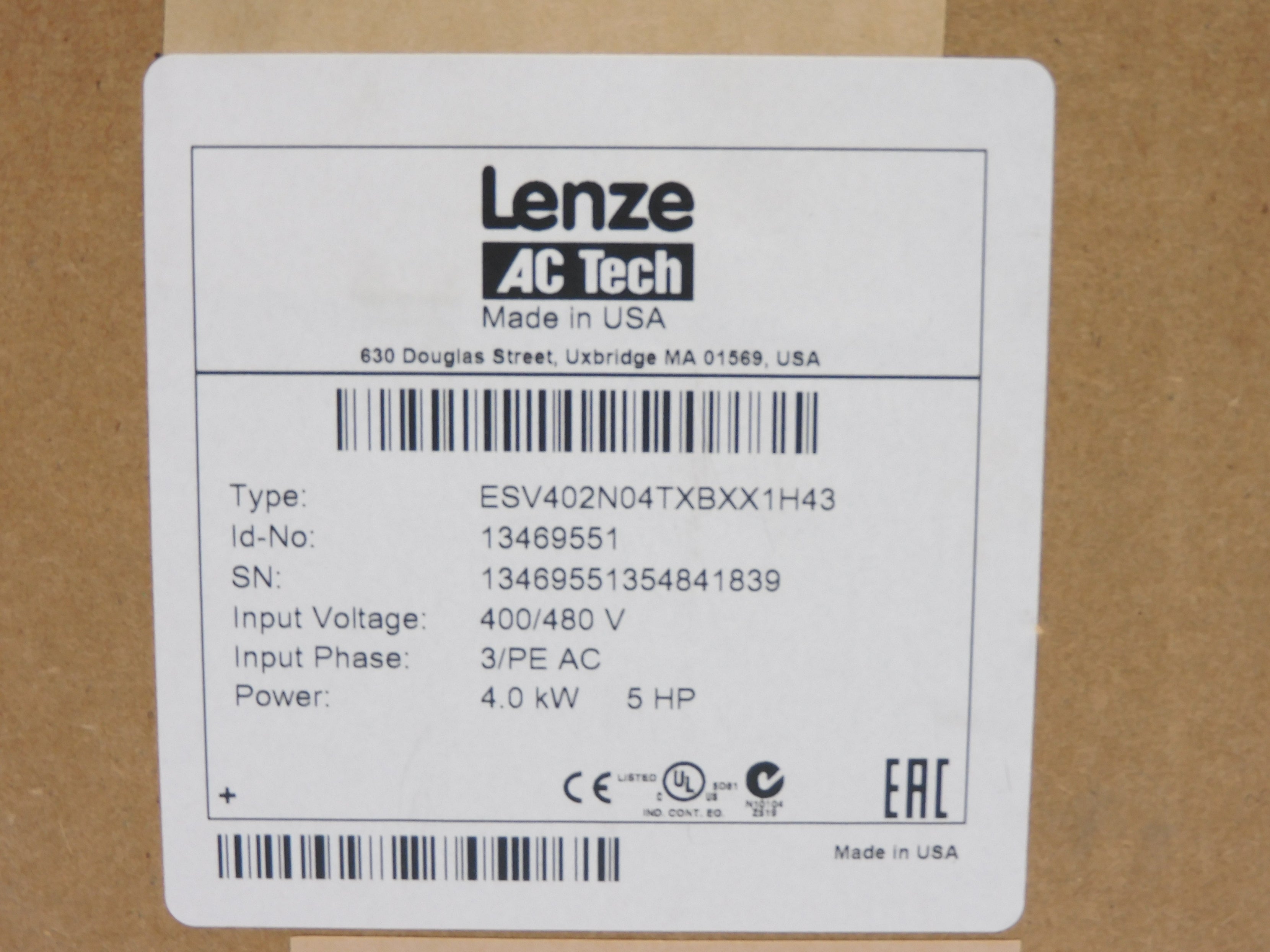 LENZE ESV402N04TXBXX1H43 NSFS