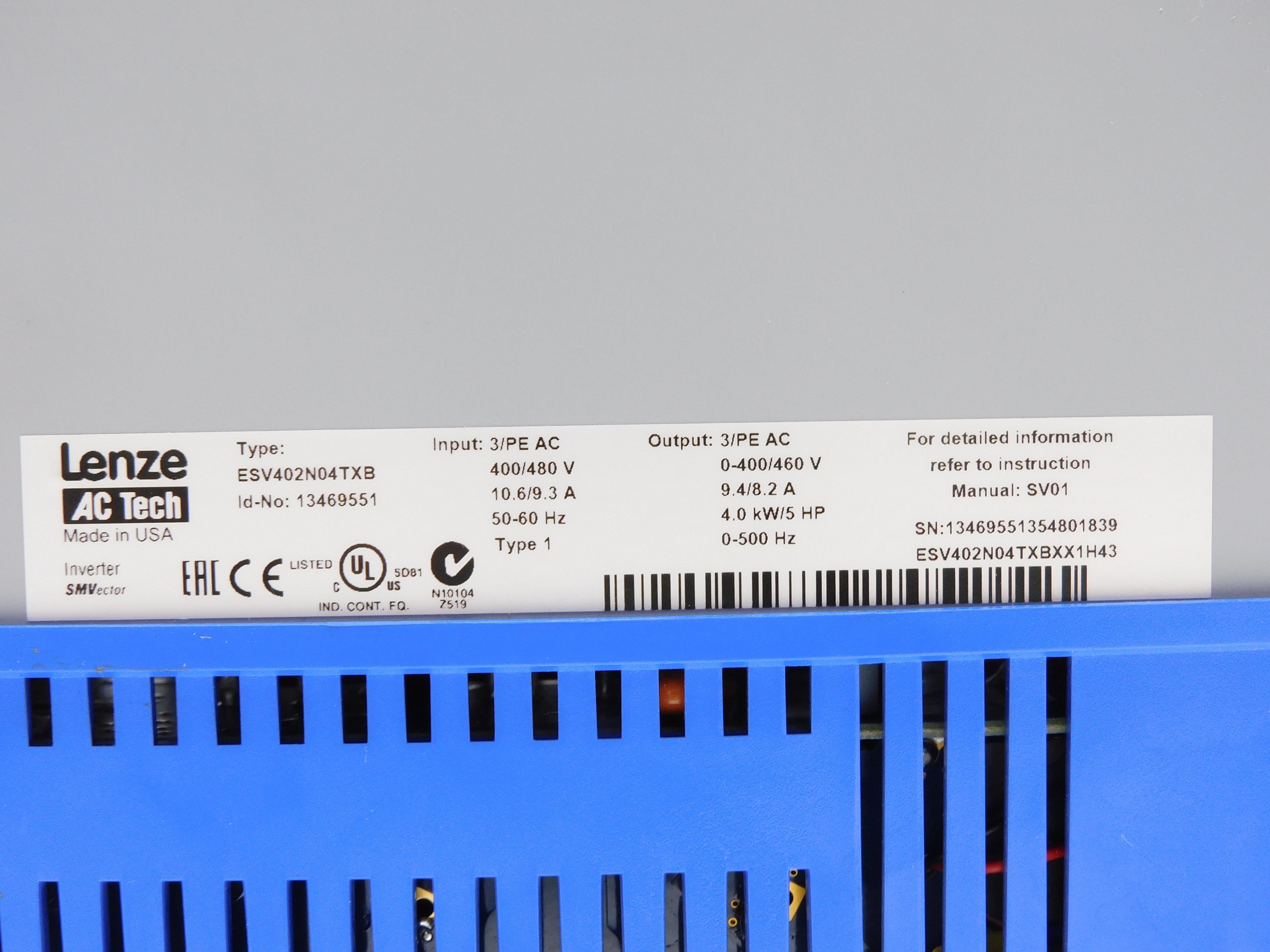 LENZE ESV402N04TXBXX1H43 UNMP