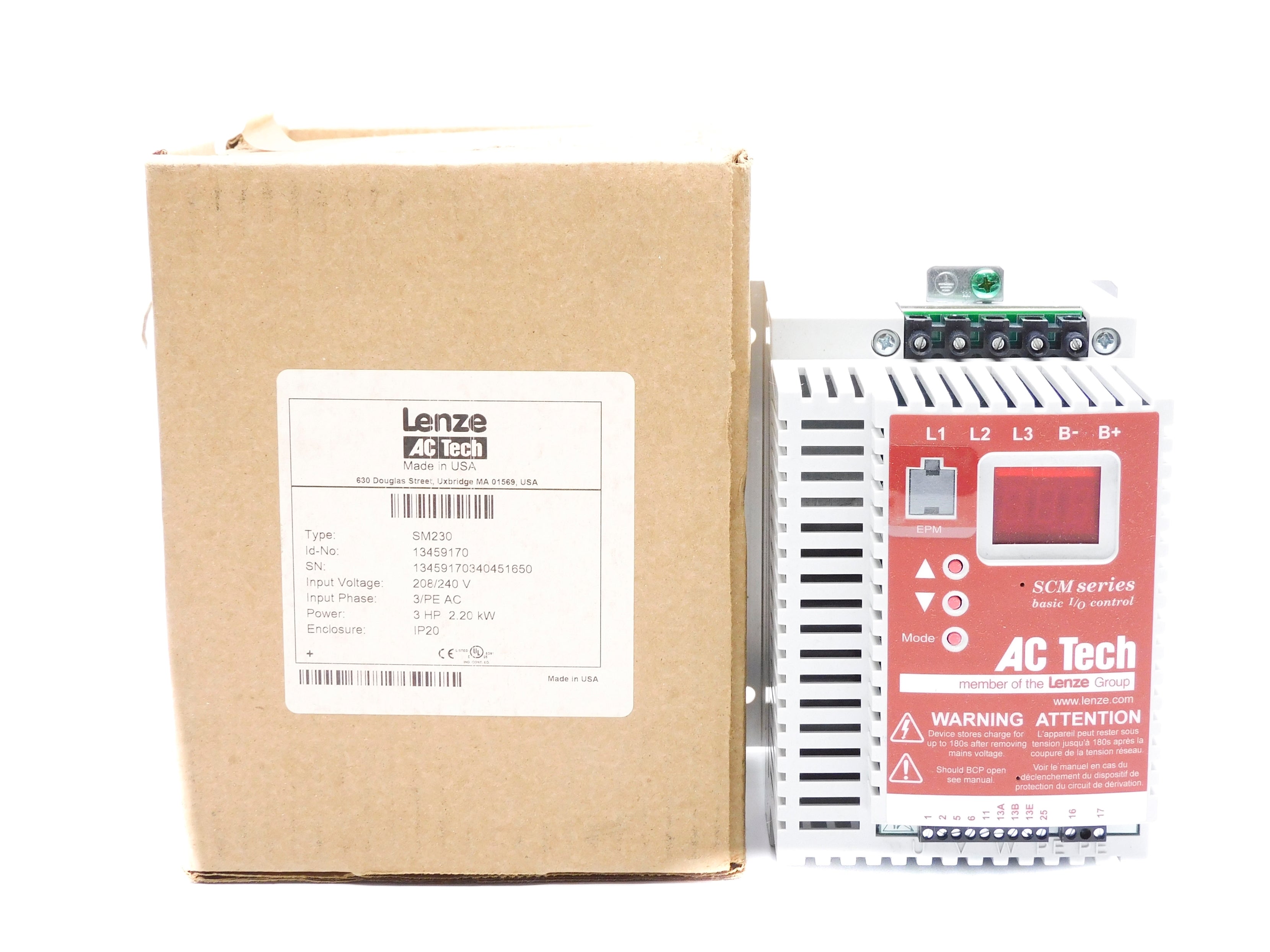 LENZE SM230 208/240V 12.4/10.8A NSMP