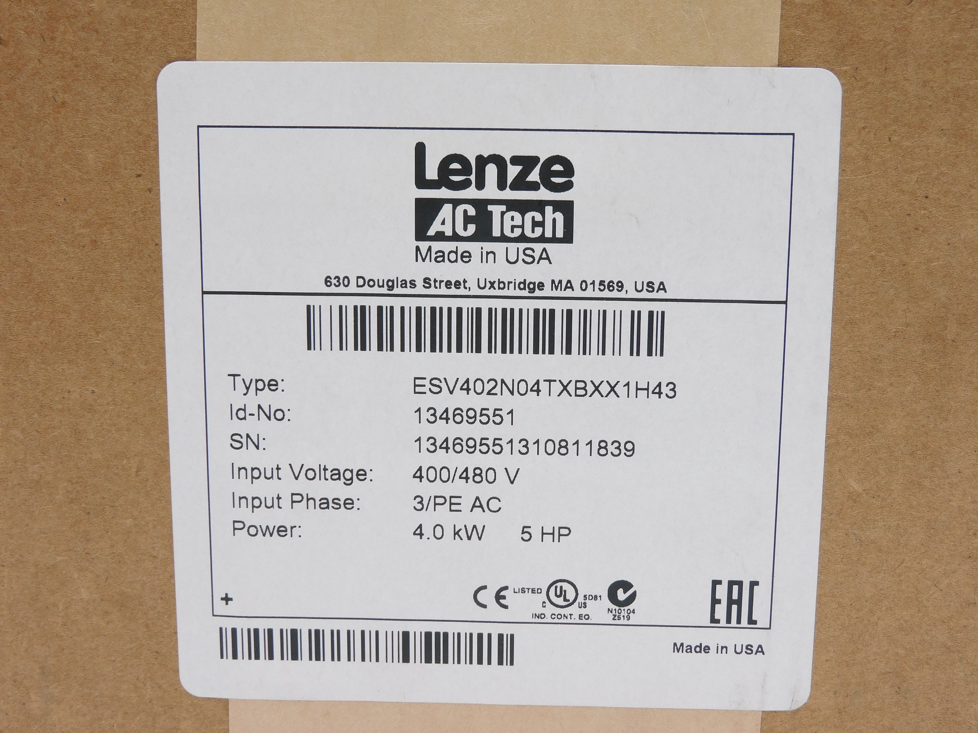 LENZE ESV402N04TXBXX1H43 NSMP
