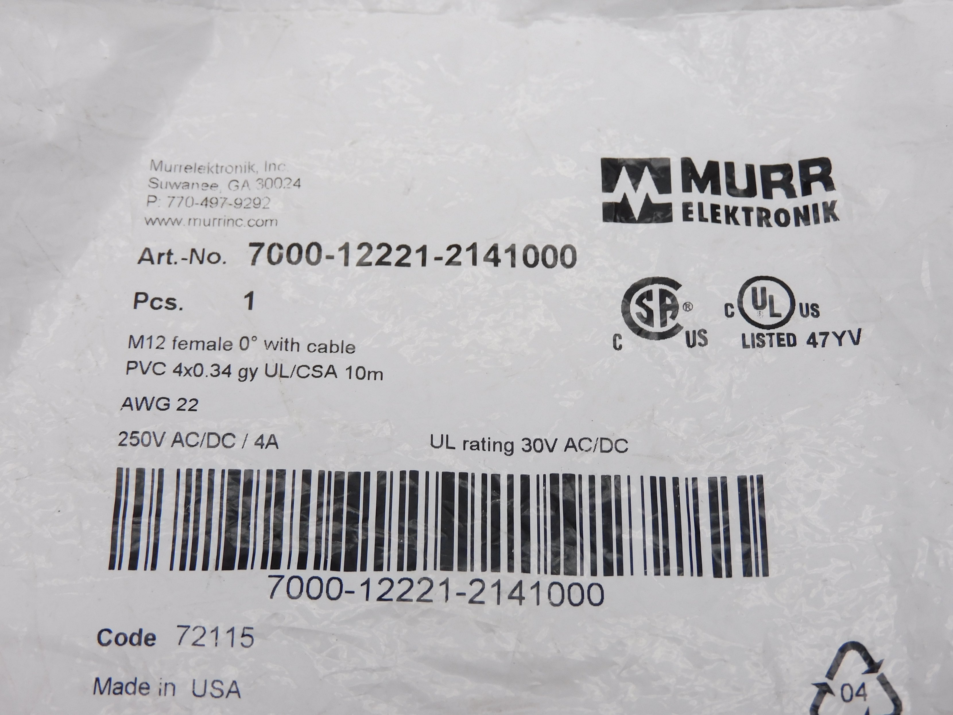 MURR ELEKTRONIK 7000-12221-2141000 NSMP