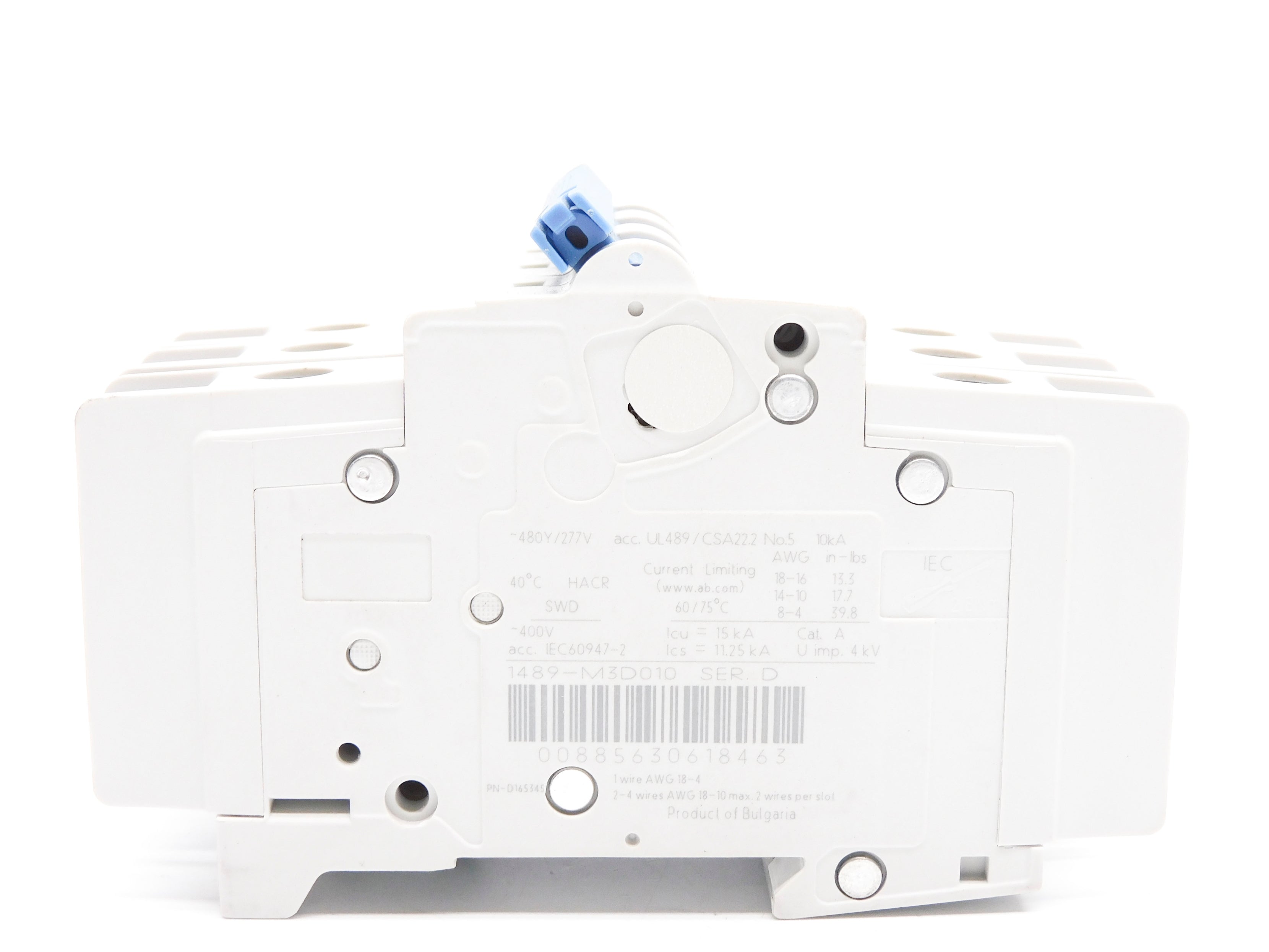 ALLEN BRADLEY 1489-M3D010 SER. D 1A 480/277V NSNP