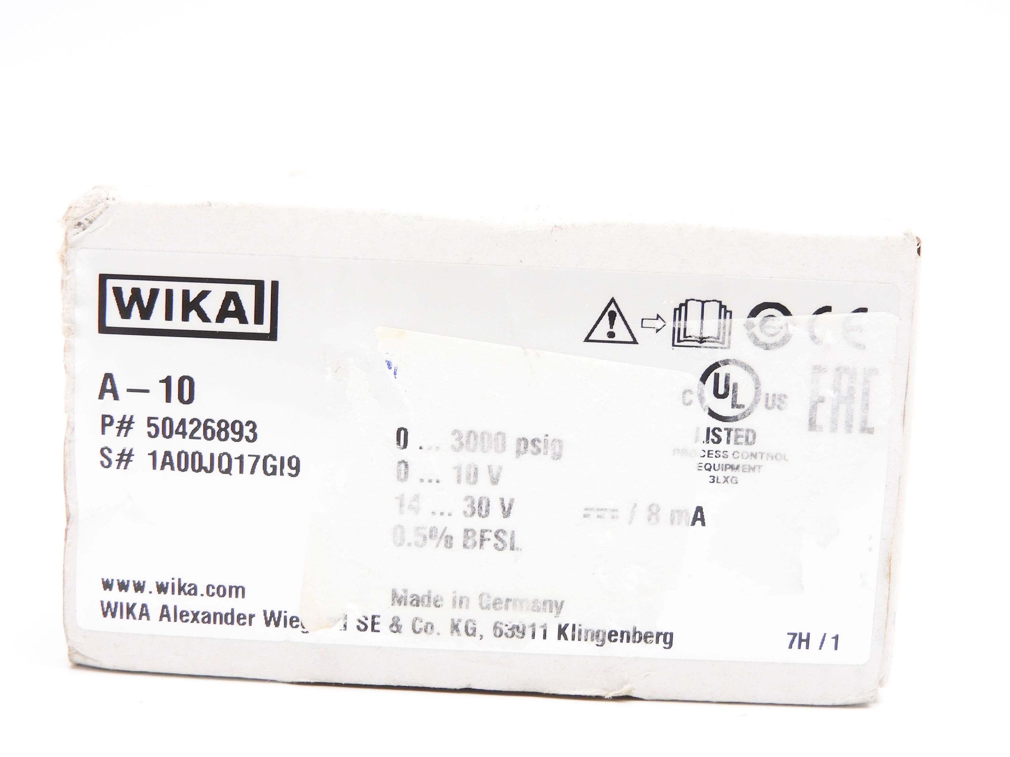 WIKA A-10 50426893 3000PSI 14-30V NSMP
