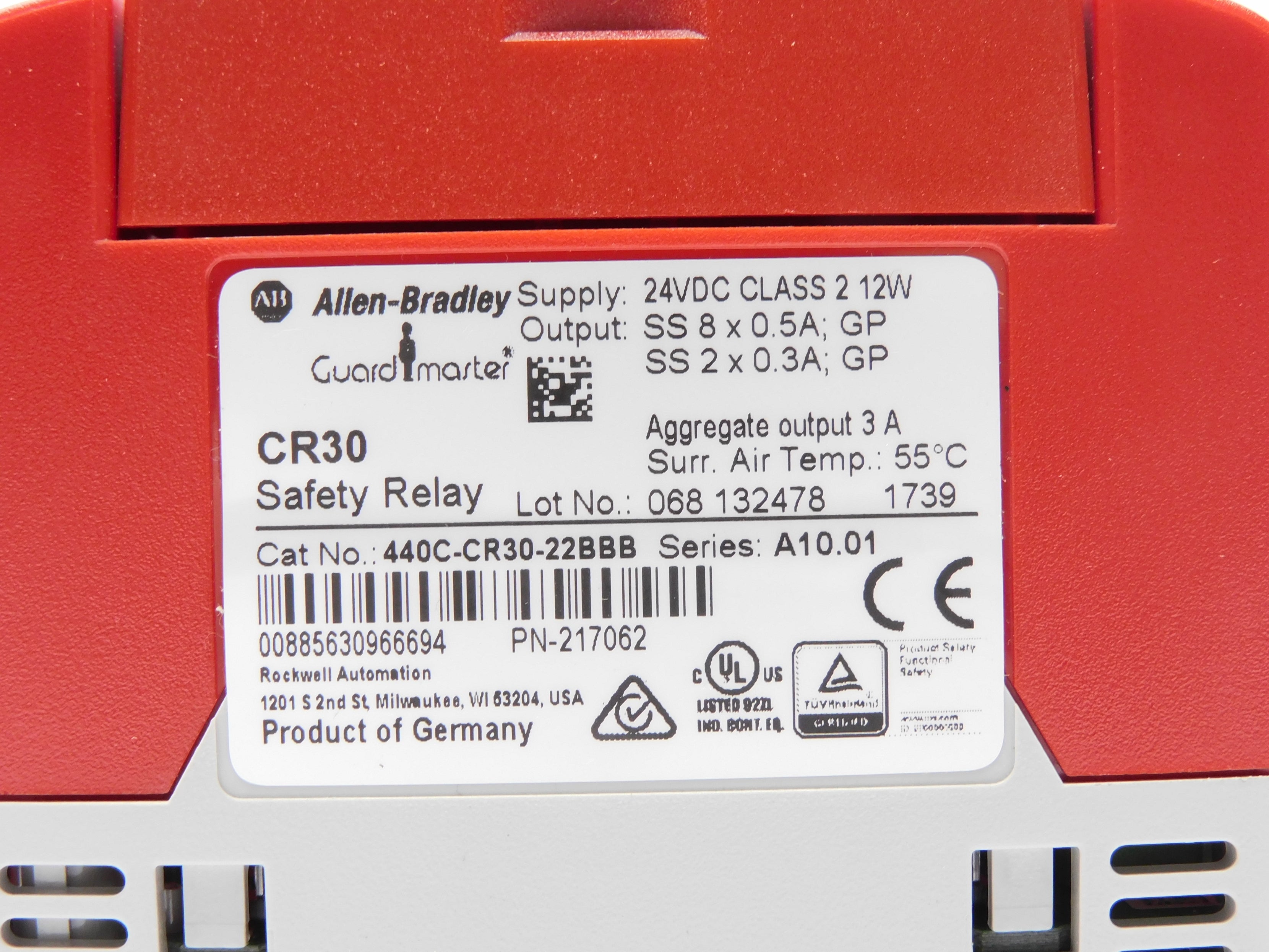 ALLEN BRADLEY 440C-CR30-22BBB SER. A10.01 24VDC UNMP