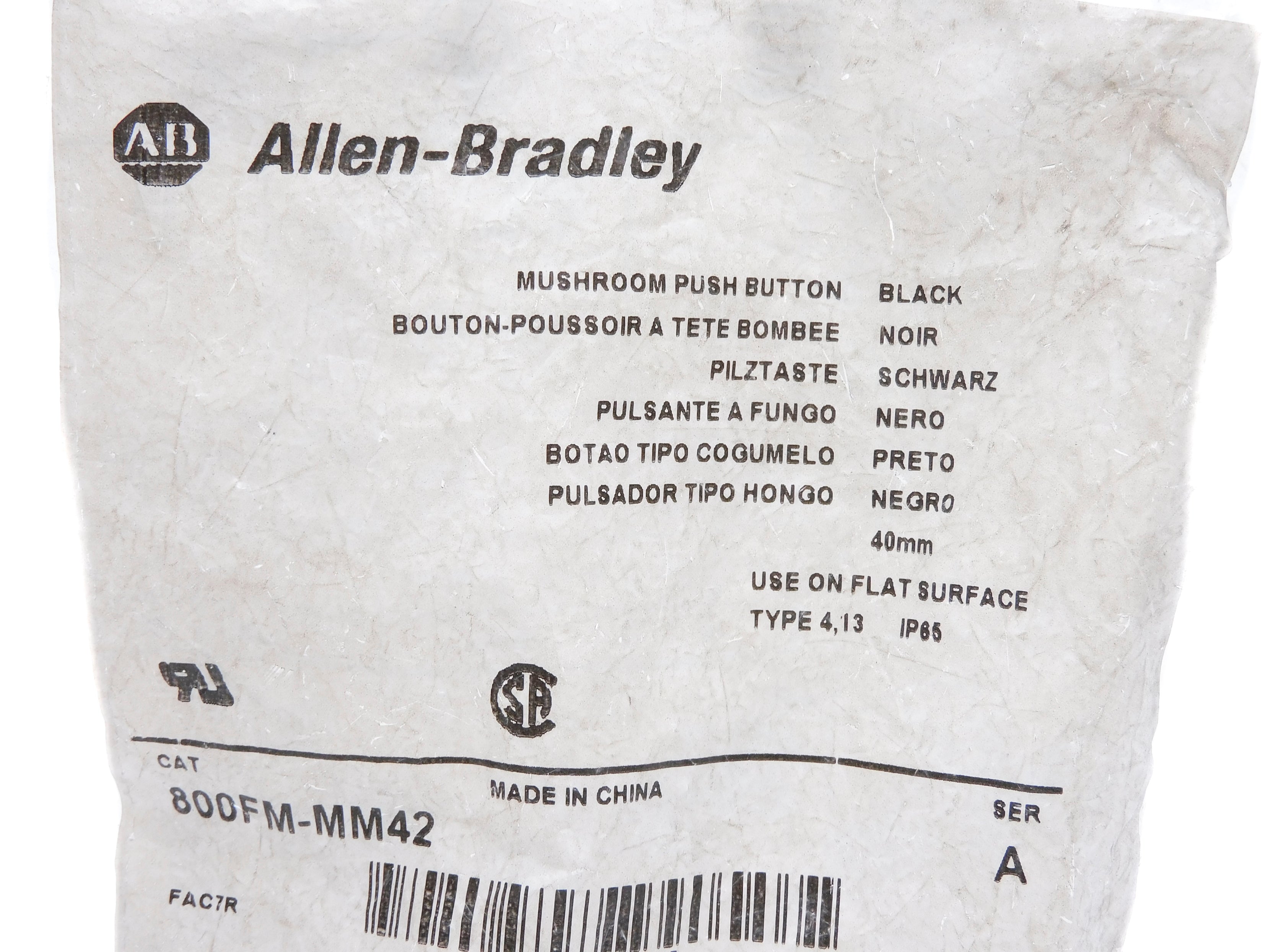 ALLEN BRADLEY 800FM-MM42 SER. A (WH) NSMP