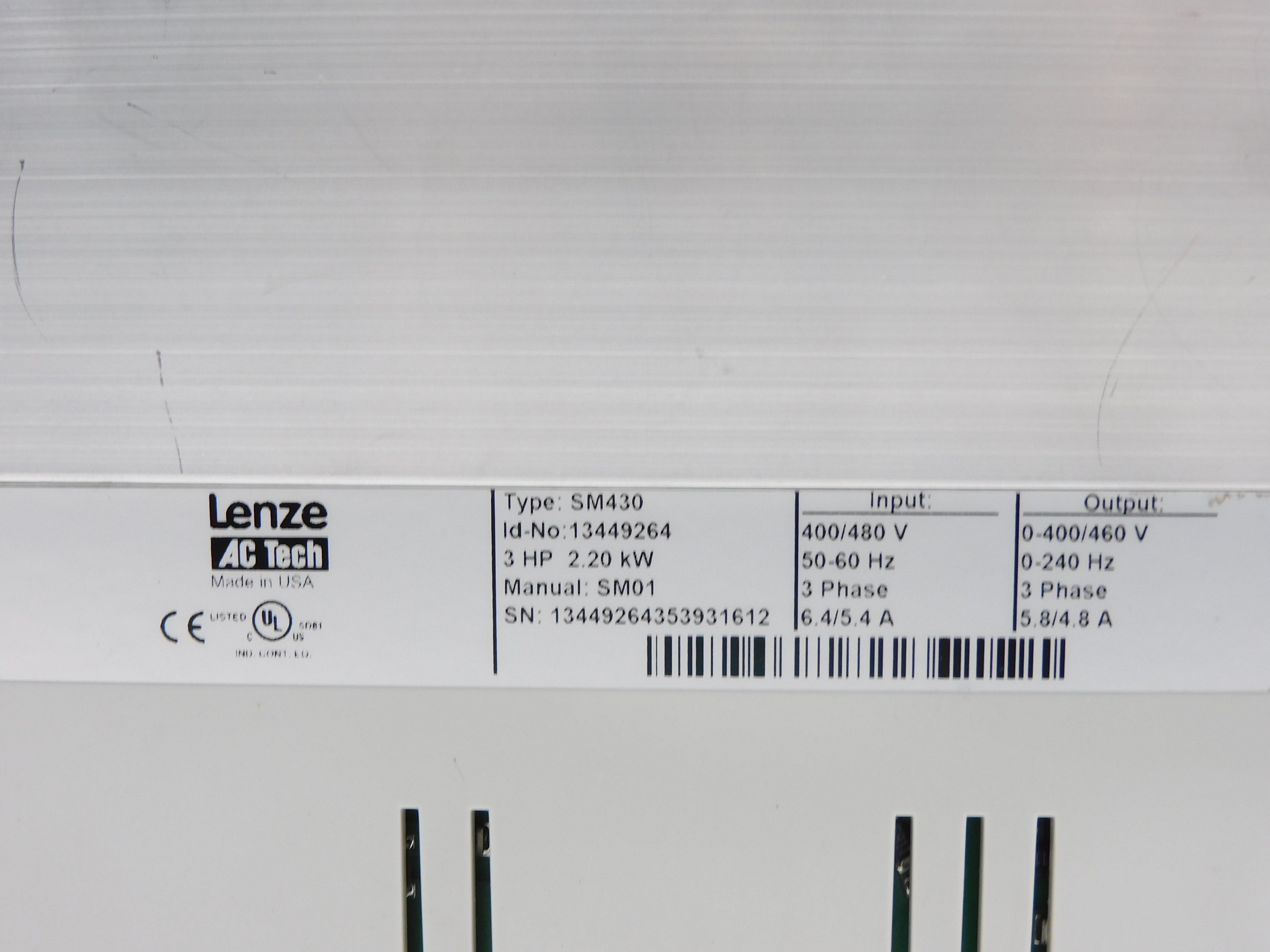 LENZE SM430 400/480V 6.4/5.4A UNMP