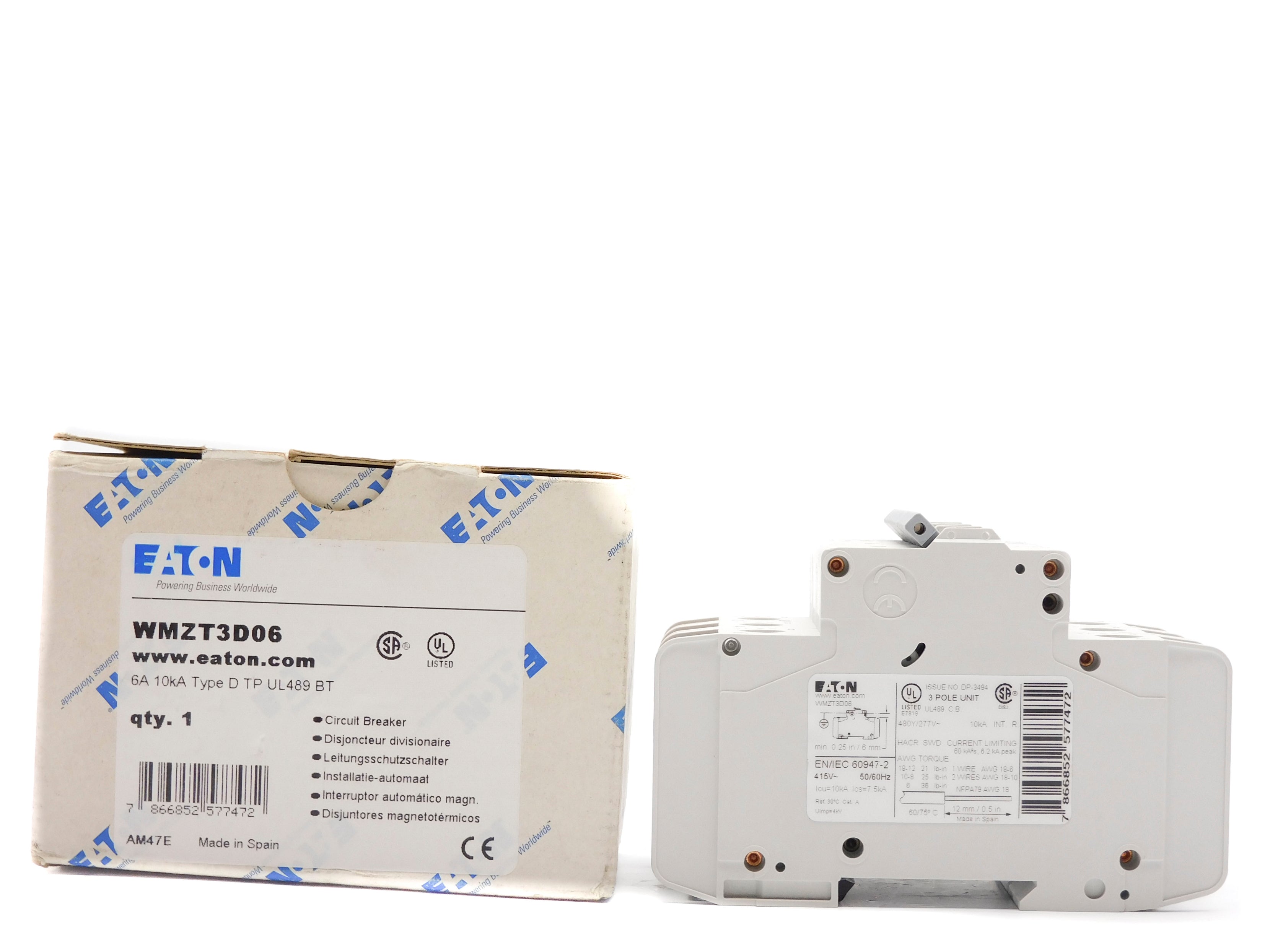 EATON WMZT3D06 6A 480/277V NSMP
