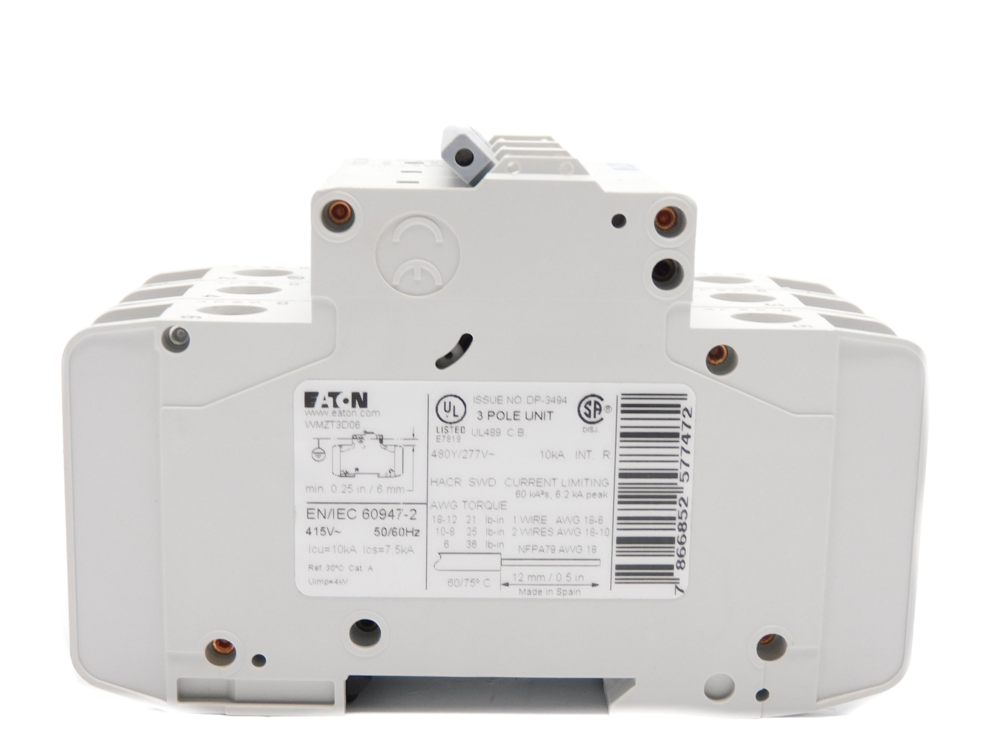 EATON WMZT3D06 6A 480/277V NSMP