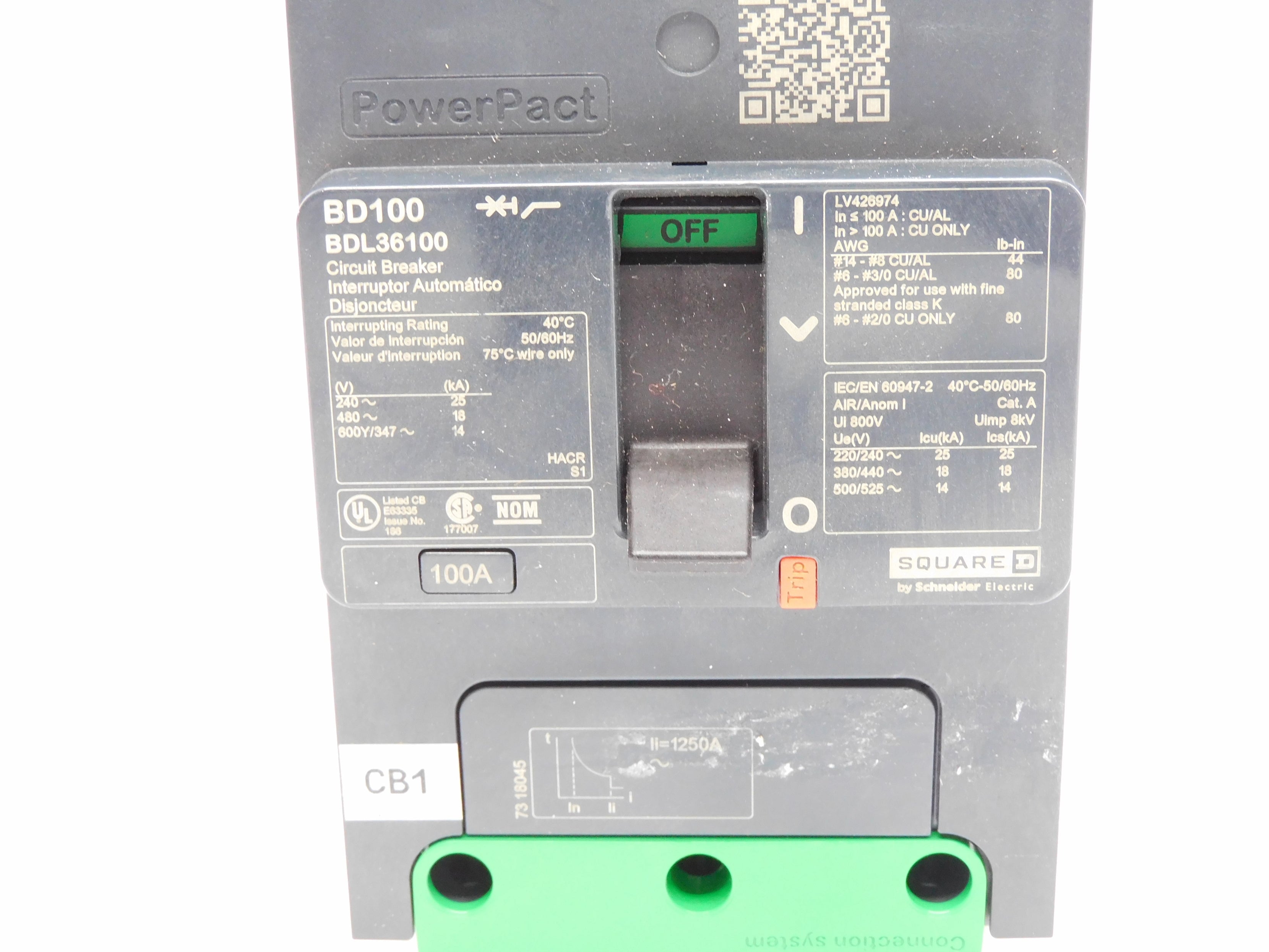 SQUARE BDL36100 100A NSNP