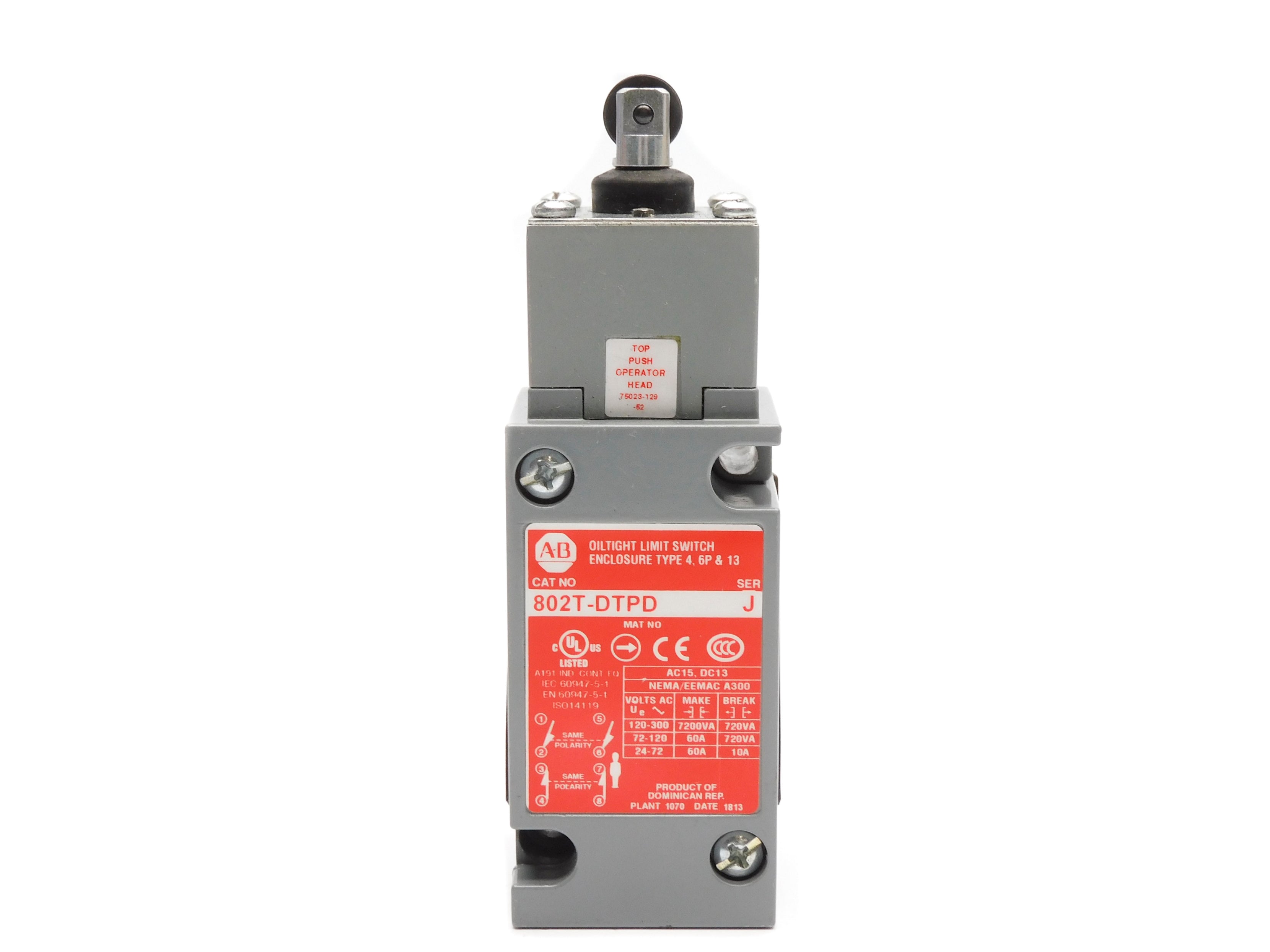 ALLEN BRADLEY 802T-DTPD SER. J NSNP
