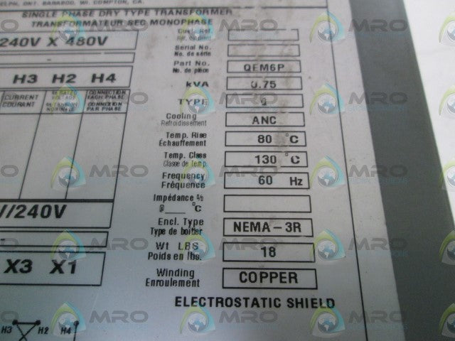 HAMMOND TRANSFORMER QEM6P *NEW NO BOX*
