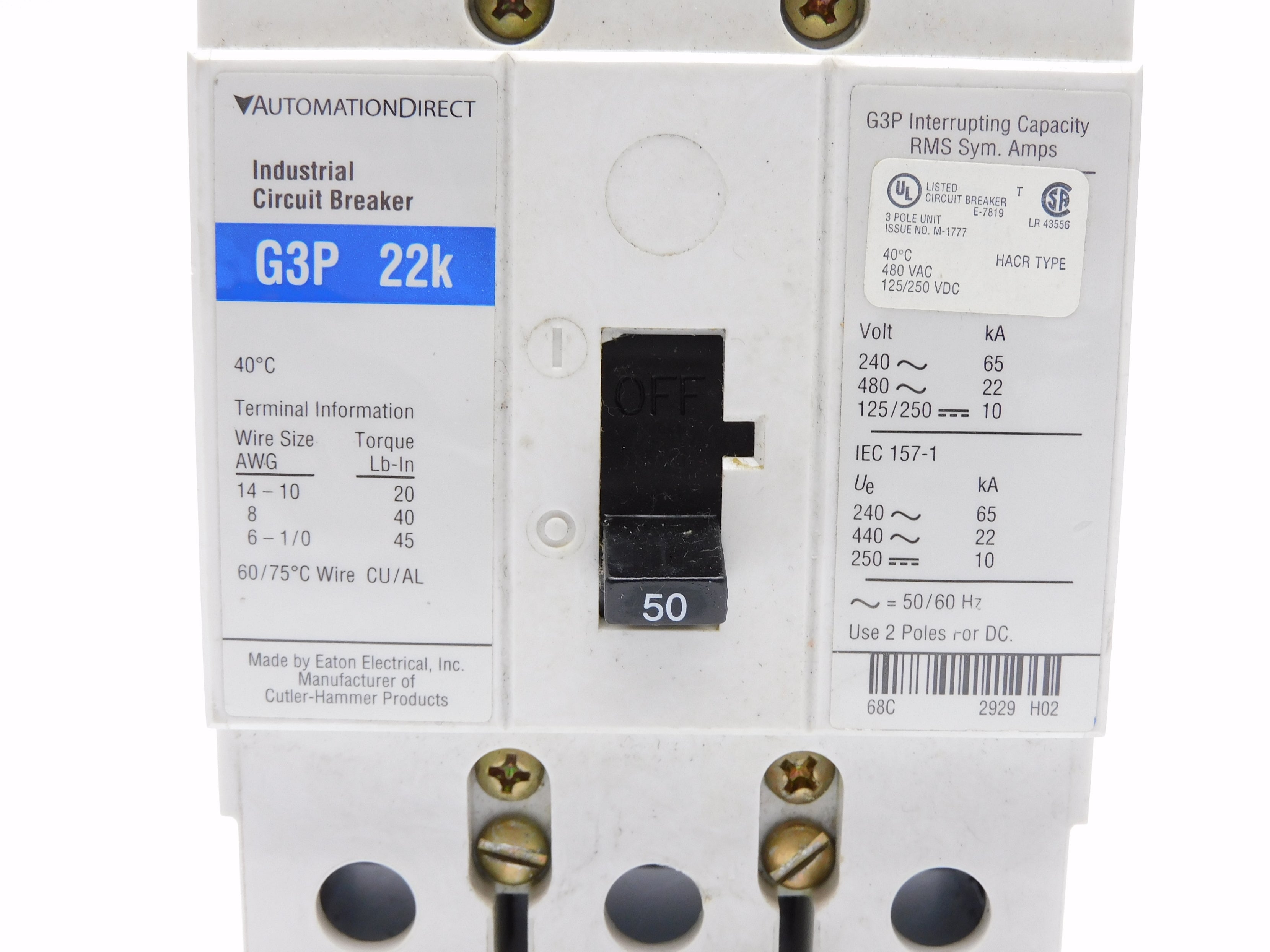 AUTOMATION DIRECT G3P22K 50A 480VAC UNMP