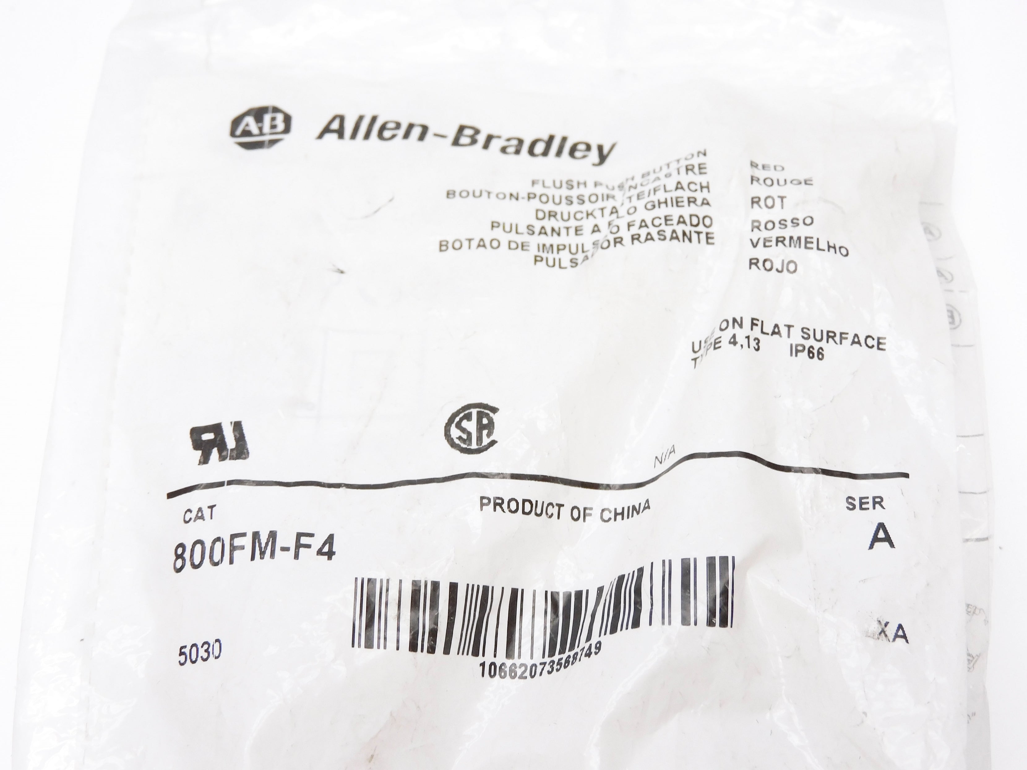 ALLEN BRADLEY 800FM-F4 SER. A (WH) NSMP