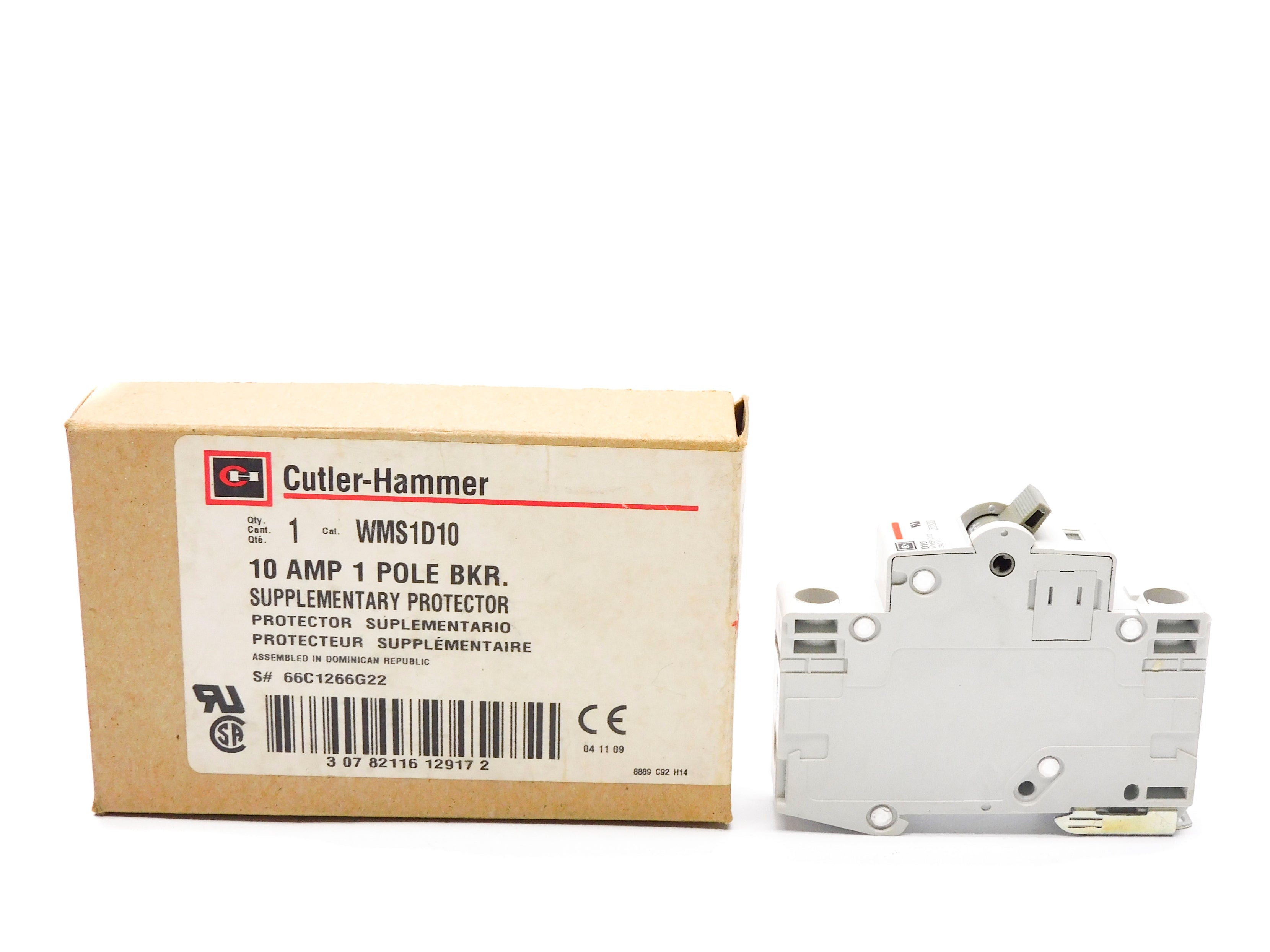 CUTLER HAMMER WMS1D10 10A 240V NSMP