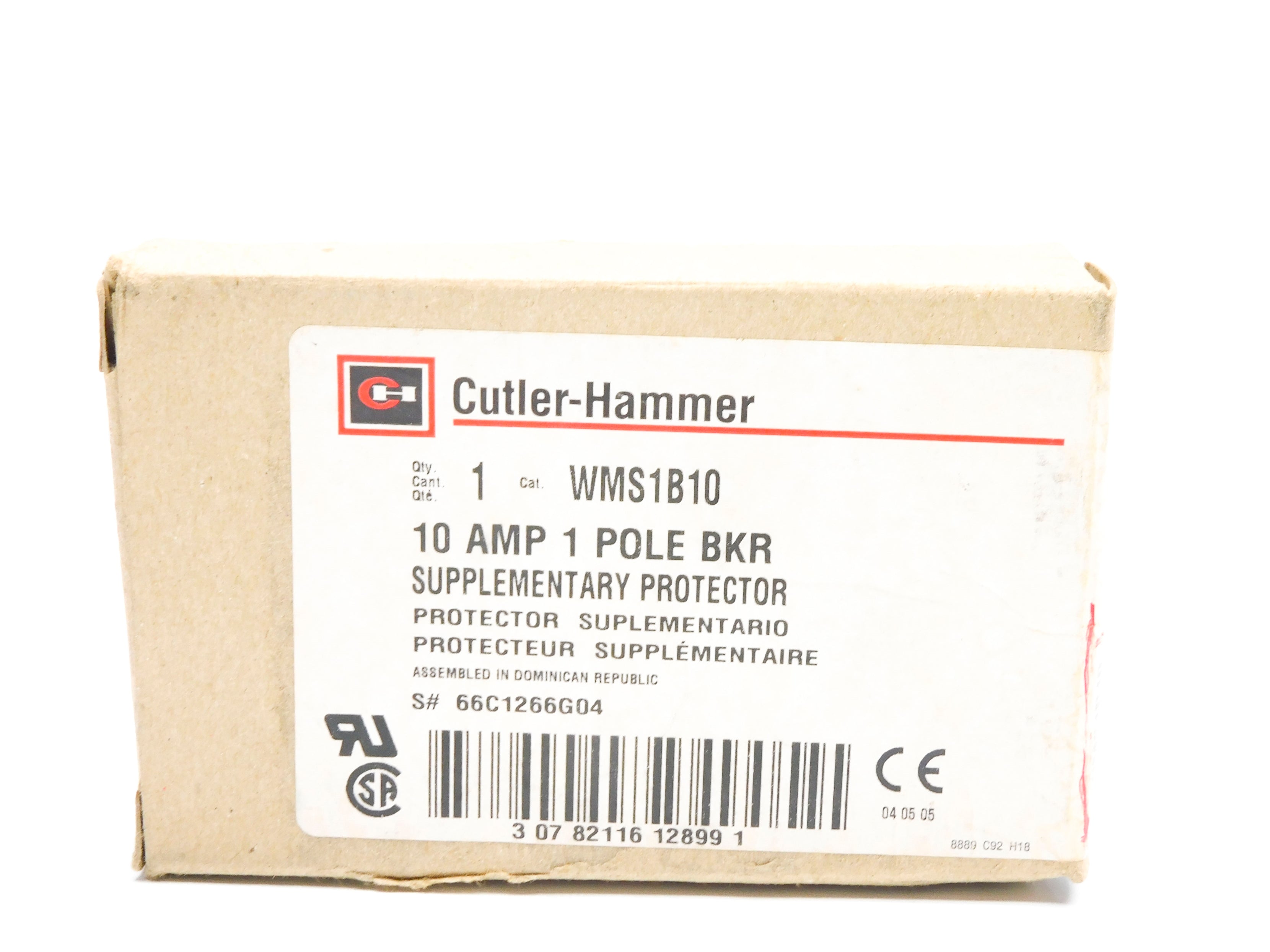 CUTLER HAMMER WMS1B10 10A 240V NSMP