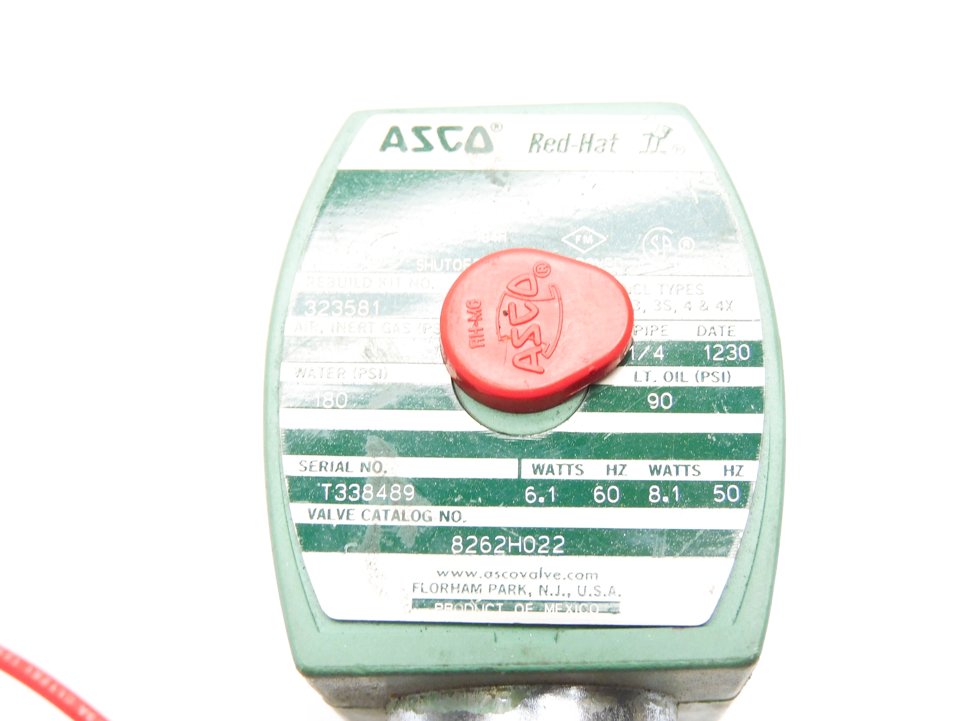 ASCO 8262H022 120/60 110/50 180PSI NSNP