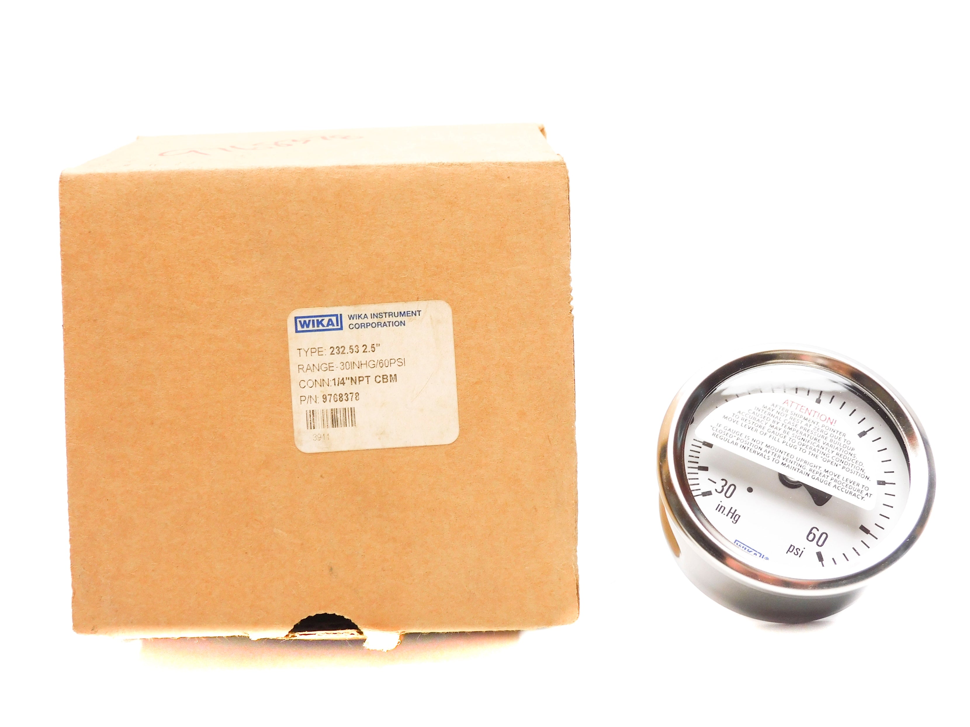 WIKA 9768378 -30"HG/60PSI NSMP