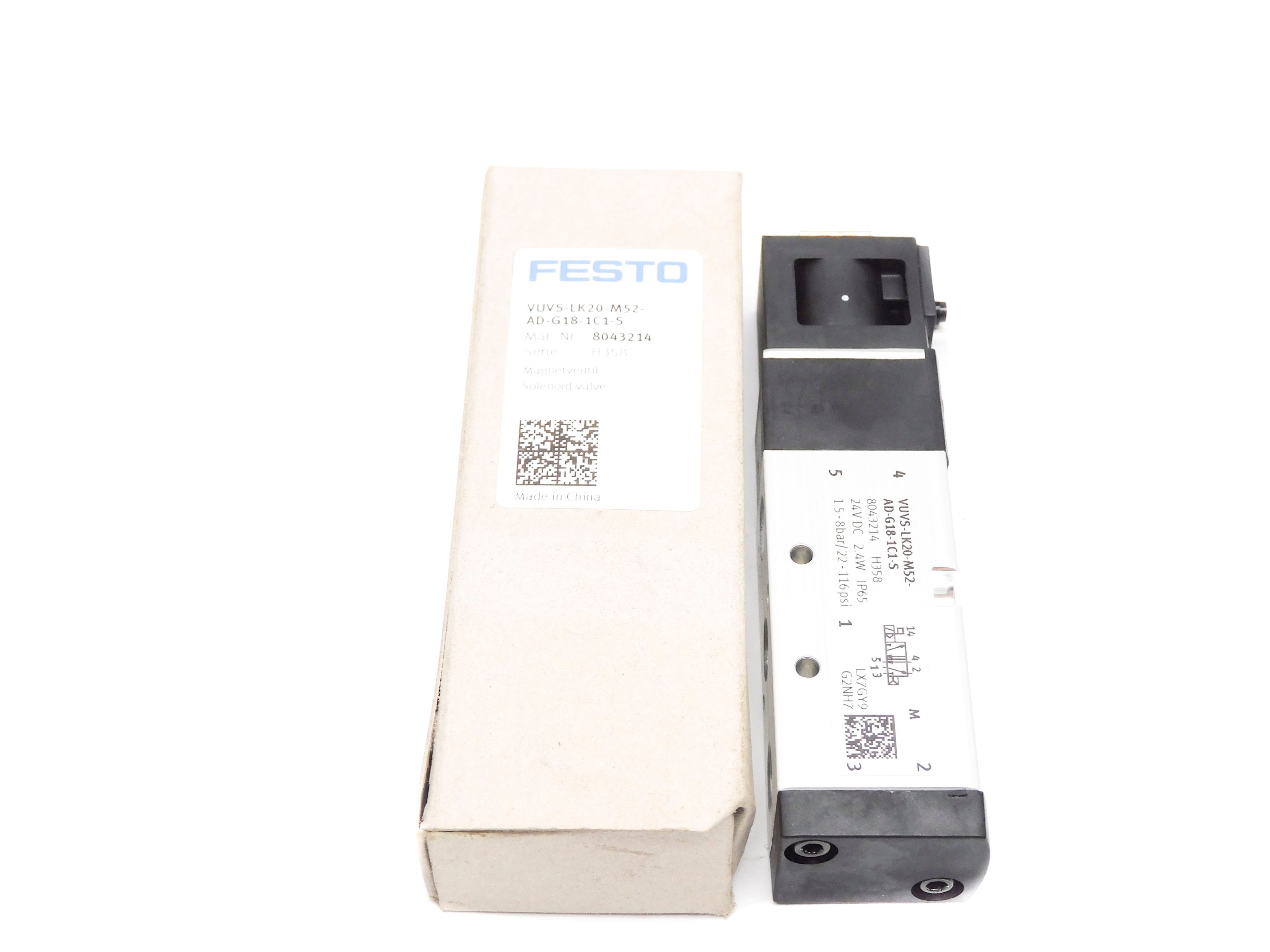 FESTO VUVS-LK20-M52-AD-G18-1C1-S 24VDC 22-116PSI NSMP