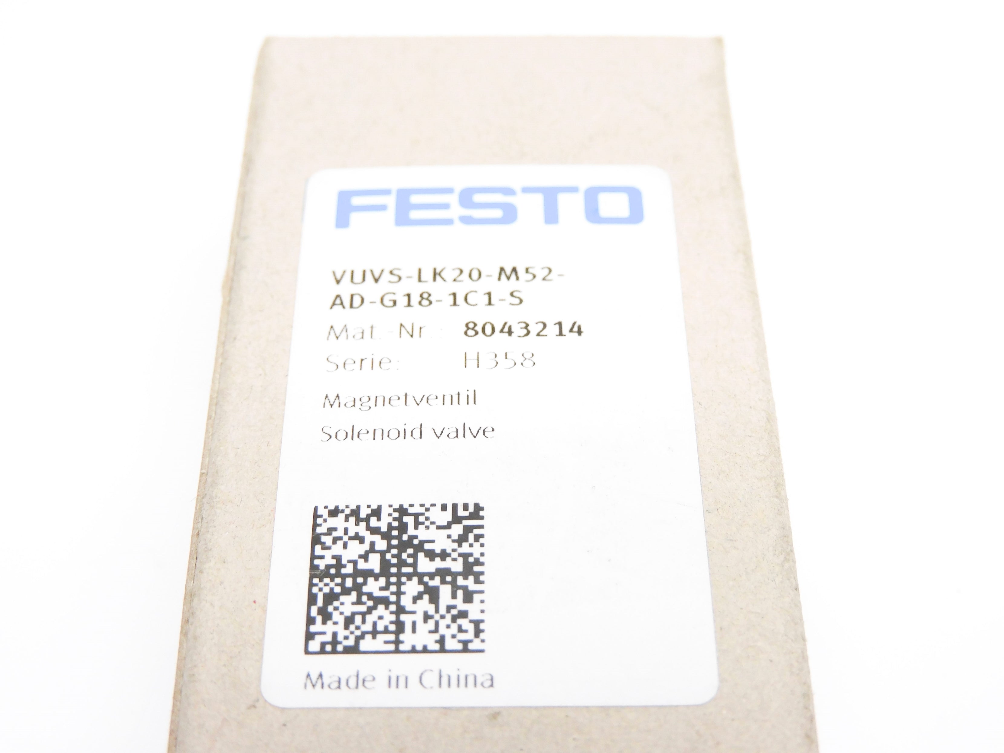 FESTO VUVS-LK20-M52-AD-G18-1C1-S 24VDC 22-116PSI NSMP