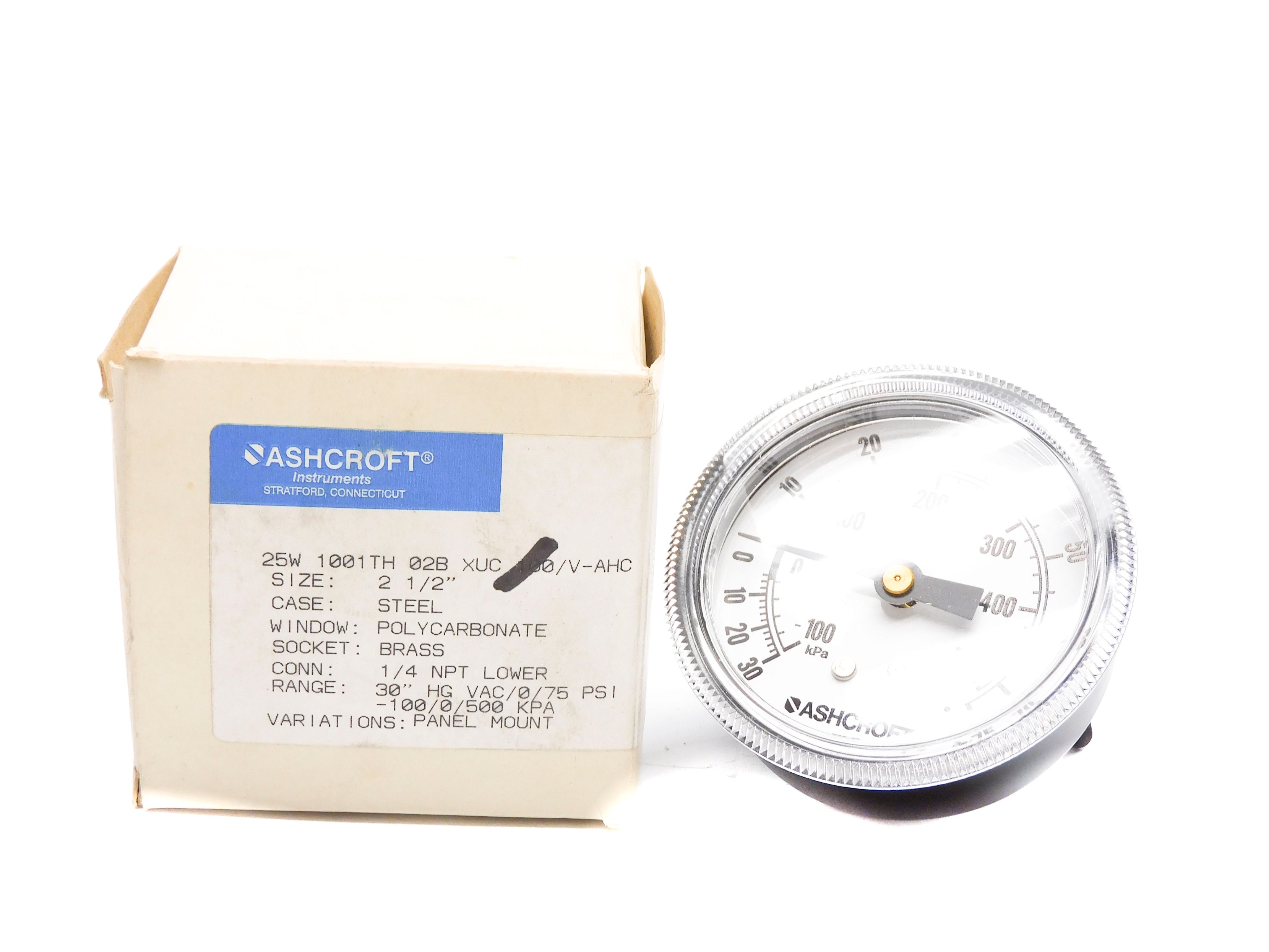 ASHCROFT 25W1001TH02BXUC100/V-AHC 30"HGVAC/75PSI NSMP