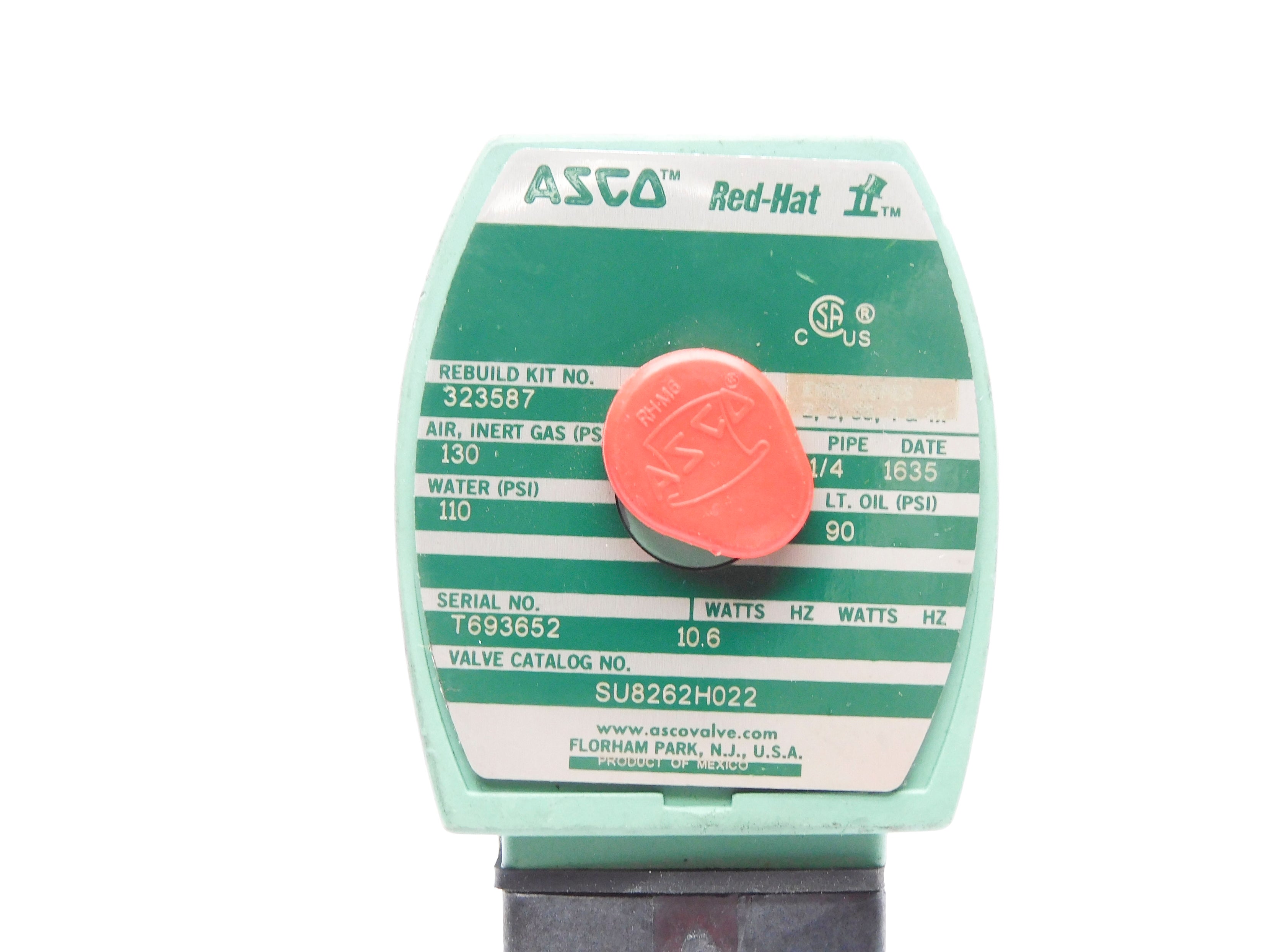 ASCO SU8262H022 24VDC 110PSI NSNP