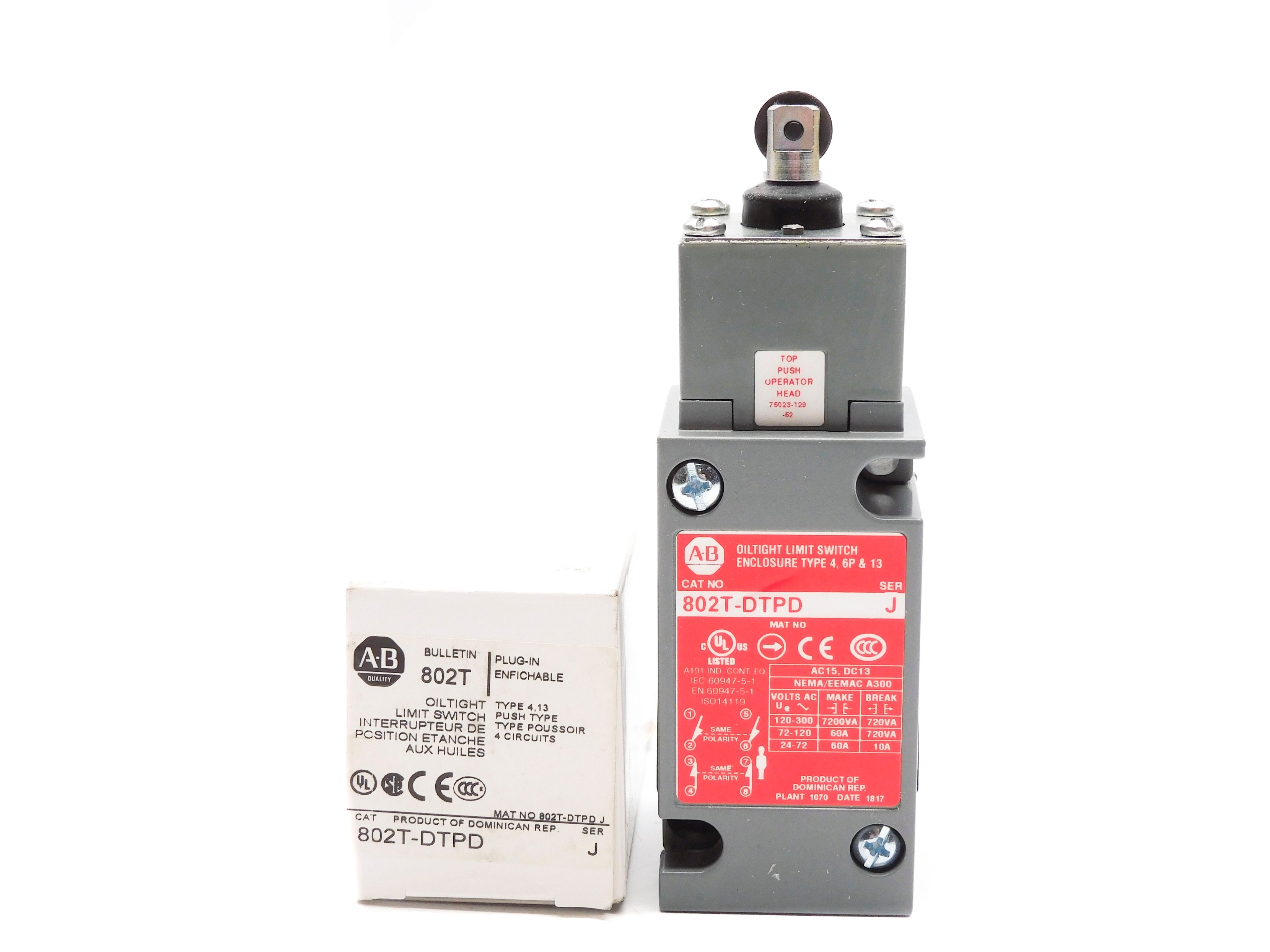 ALLEN BRADLEY 802T-DTPD SER. J (WH) NSMP