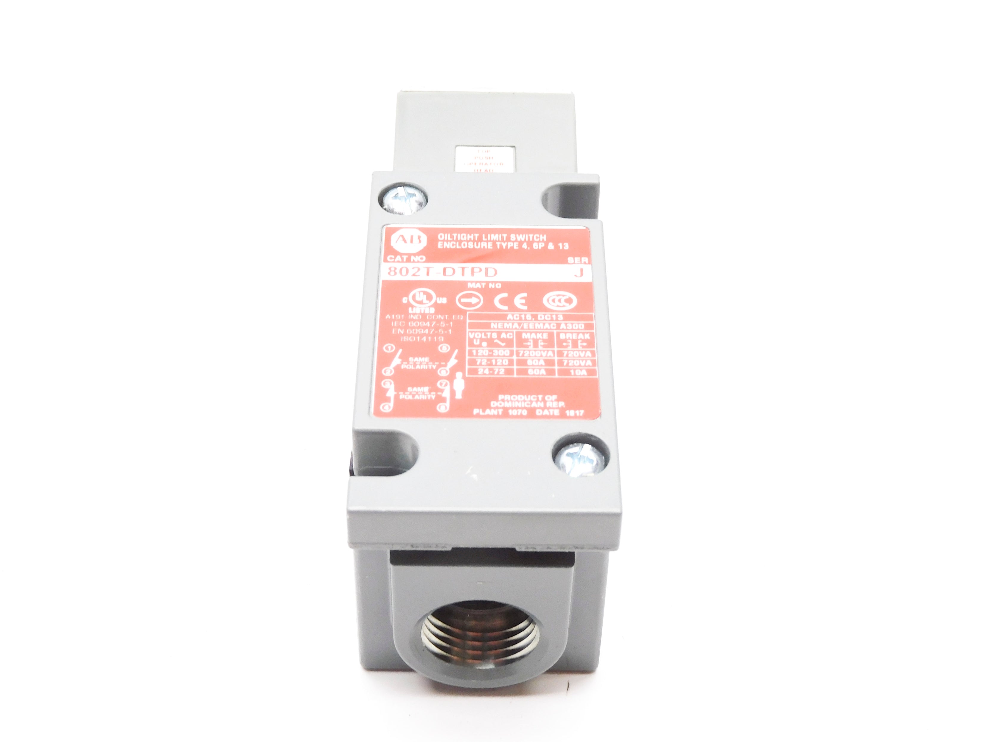 ALLEN BRADLEY 802T-DTPD SER. J (WH) NSMP