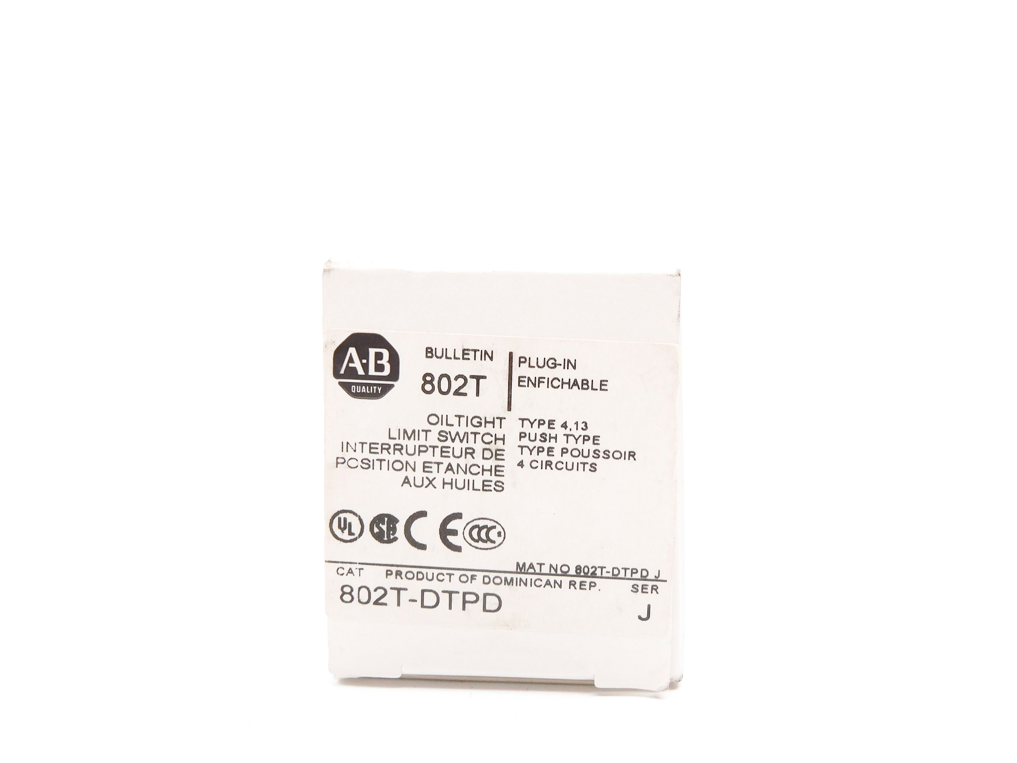 ALLEN BRADLEY 802T-DTPD SER. J (WH) NSMP