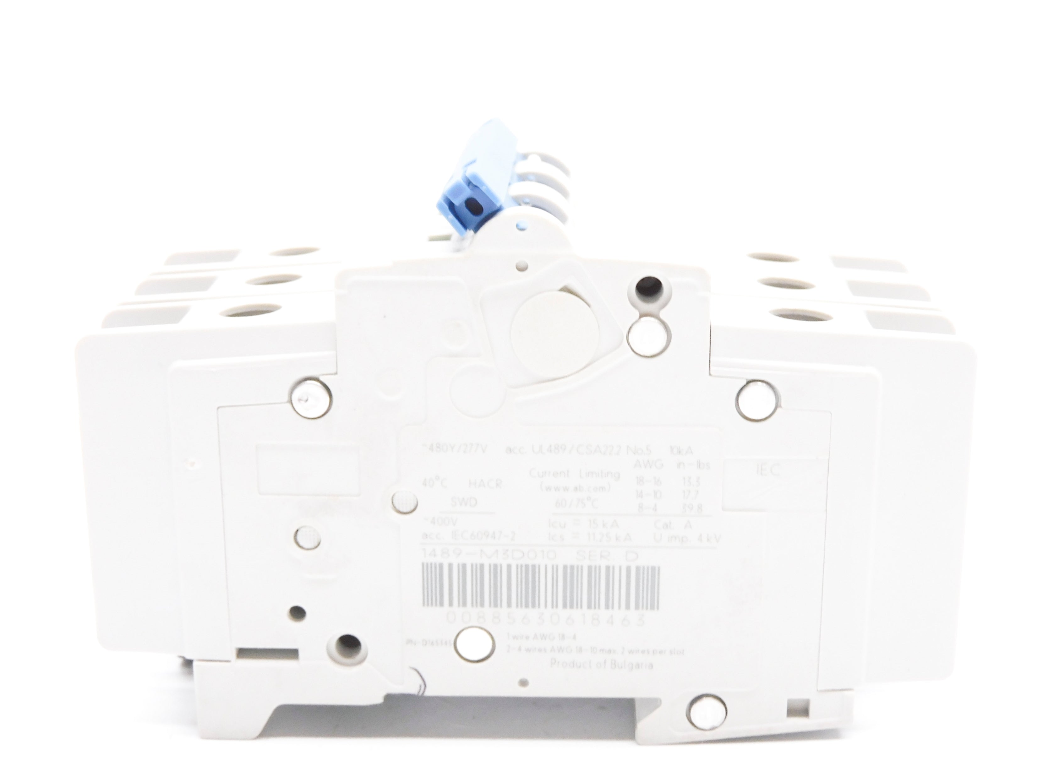 ALLEN BRADLEY 1489-M3D010 SER. D 1A 480/277V UNMP