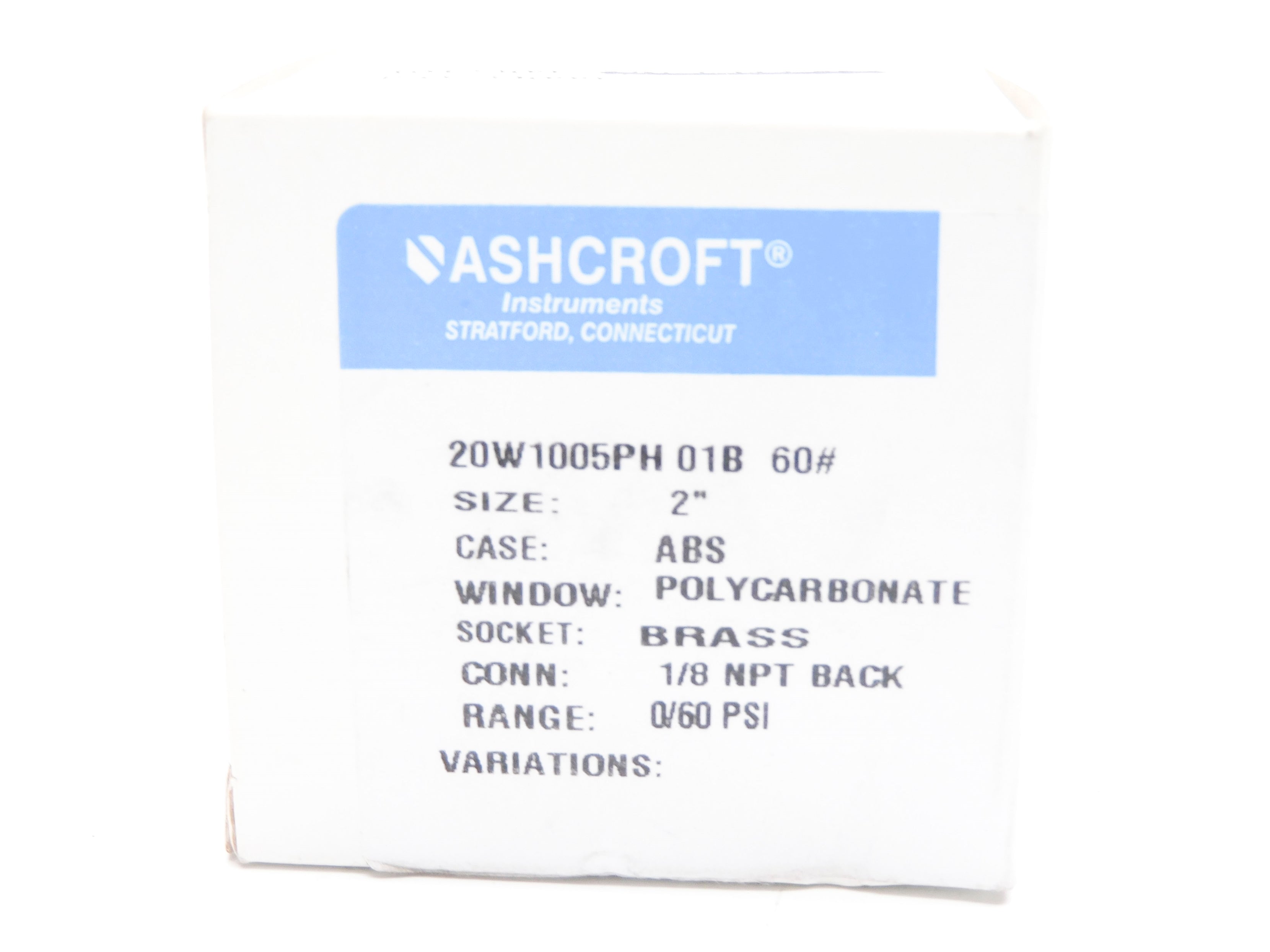 ASHCROFT 20W1005PH01B60 0-60PSI NSMP