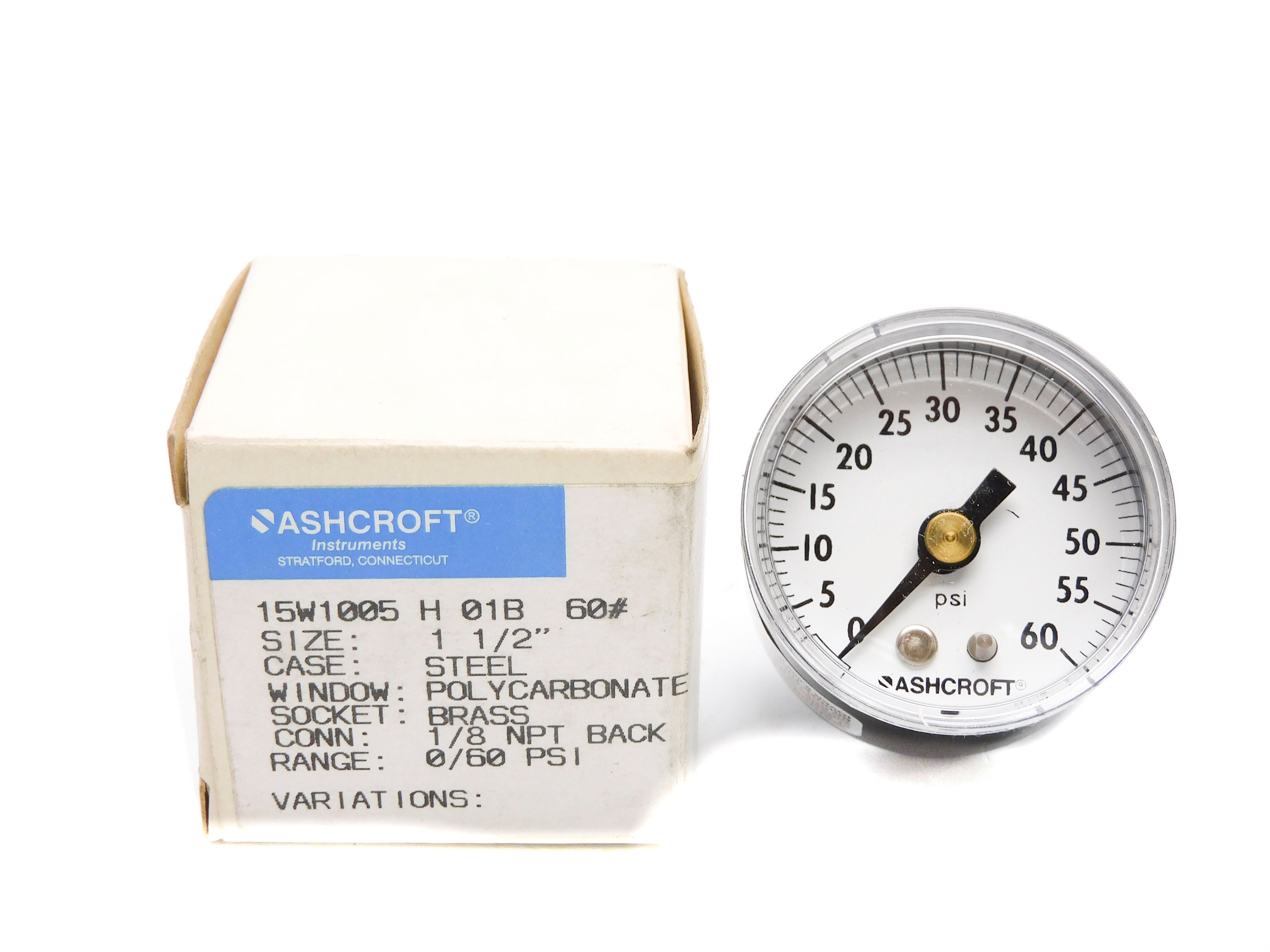 ASHCROFT 15W1005H01B60 0-60PSI NSMP