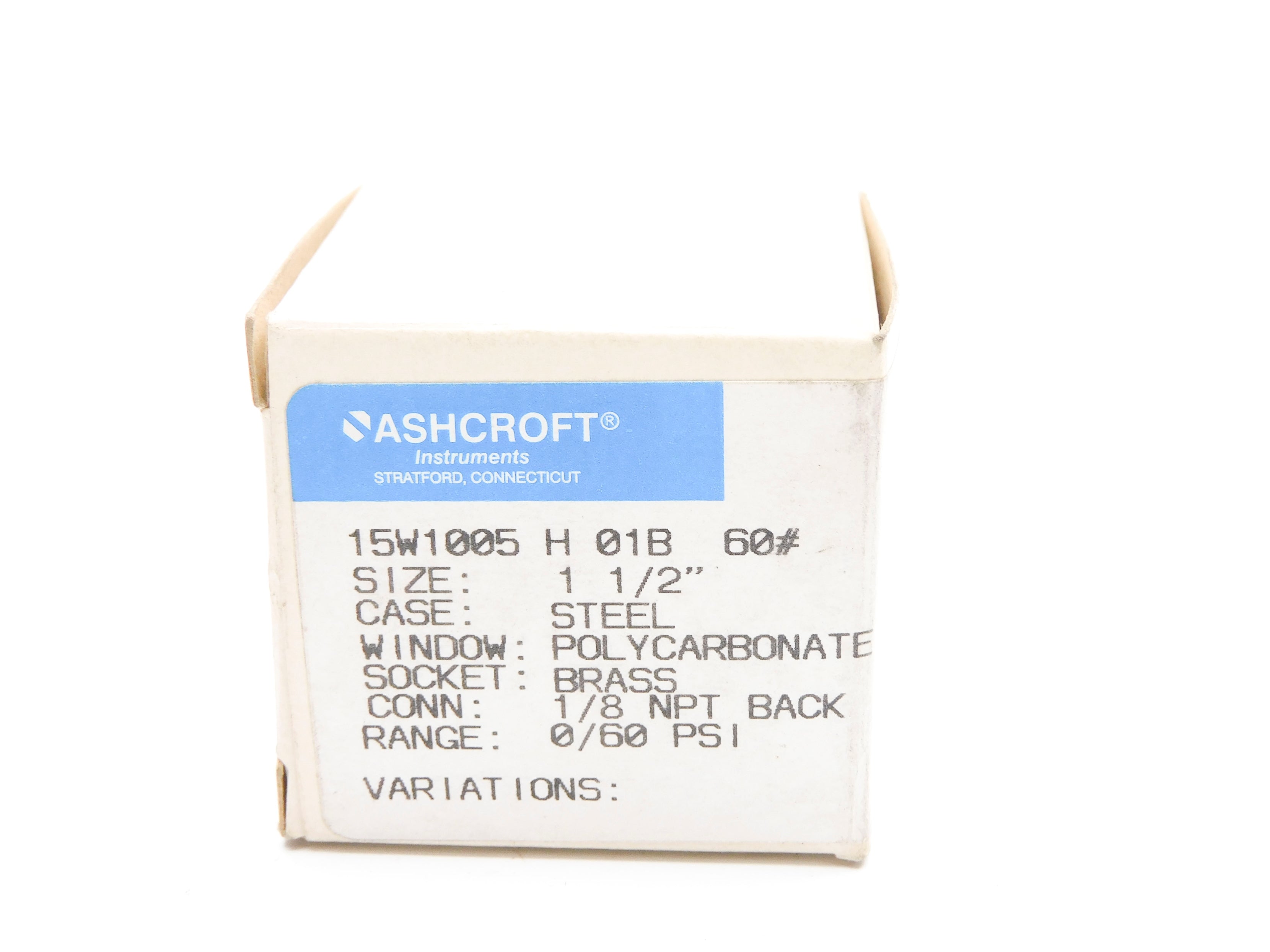 ASHCROFT 15W1005H01B60 0-60PSI NSMP