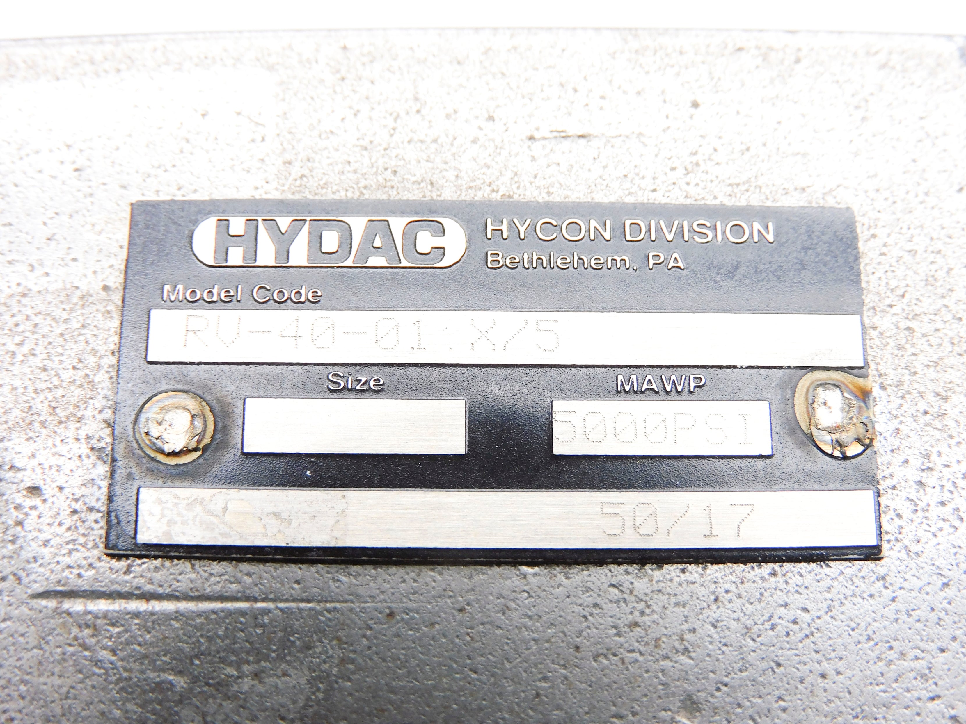 HYDAC RV-40-01.X/5 5000PSI NSNP