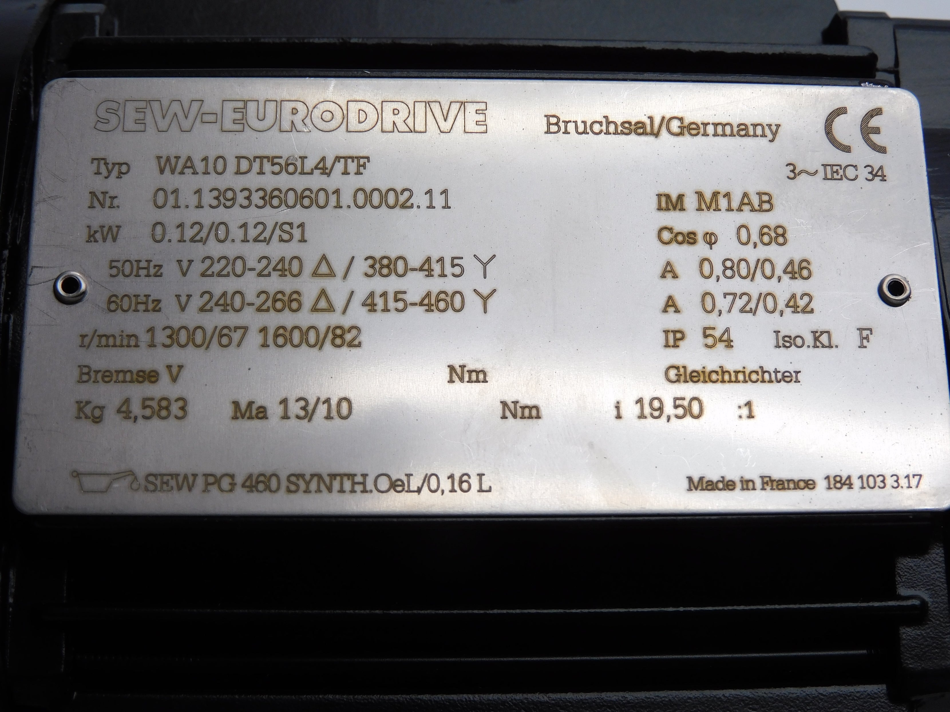 SEW-EURODRIVE WA10DT56L4/TF UNMP