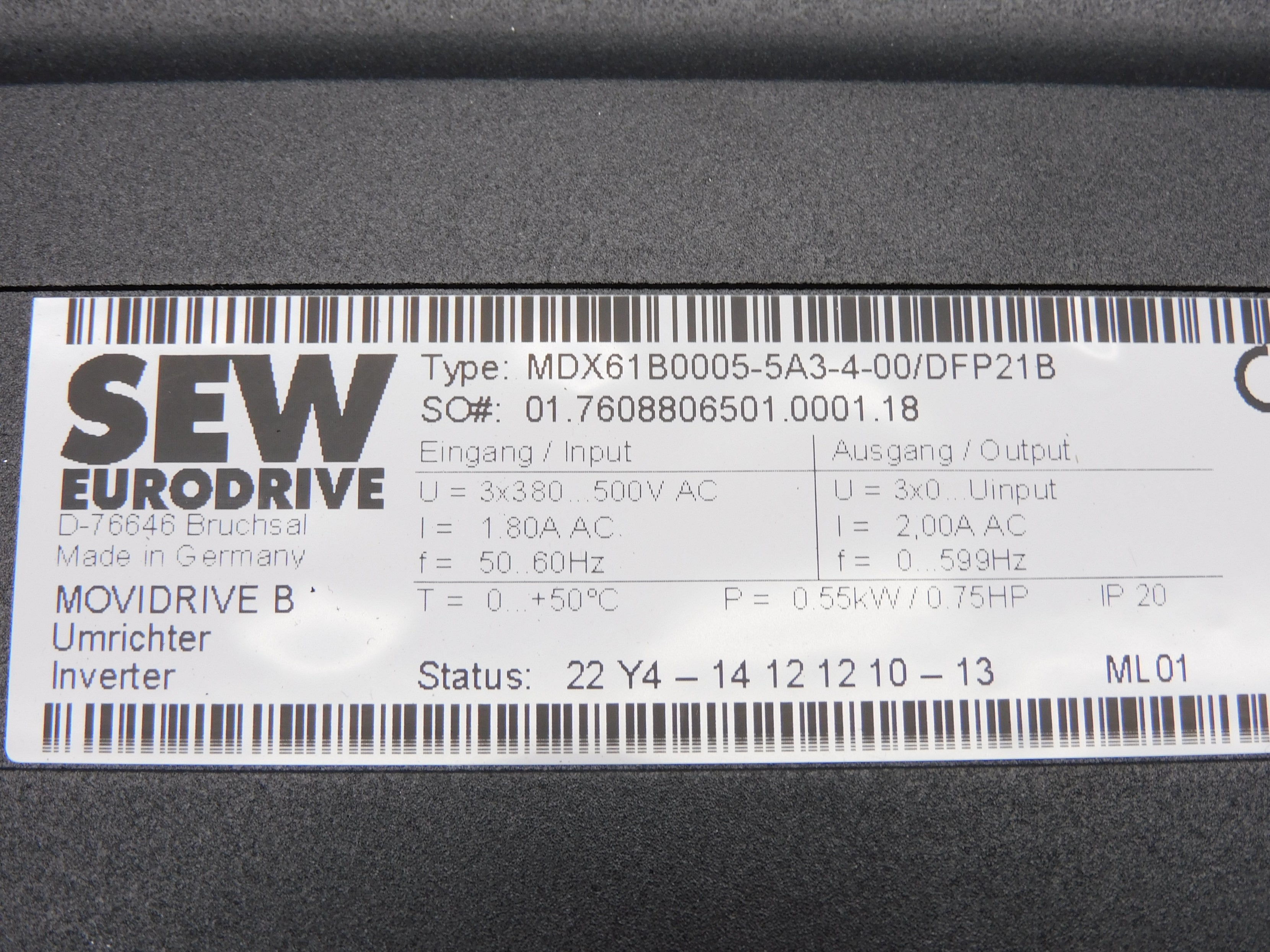 SEW-EURODRIVE MDX61B0005-5A3-4-00/DFP21B/DFP21 NSMP