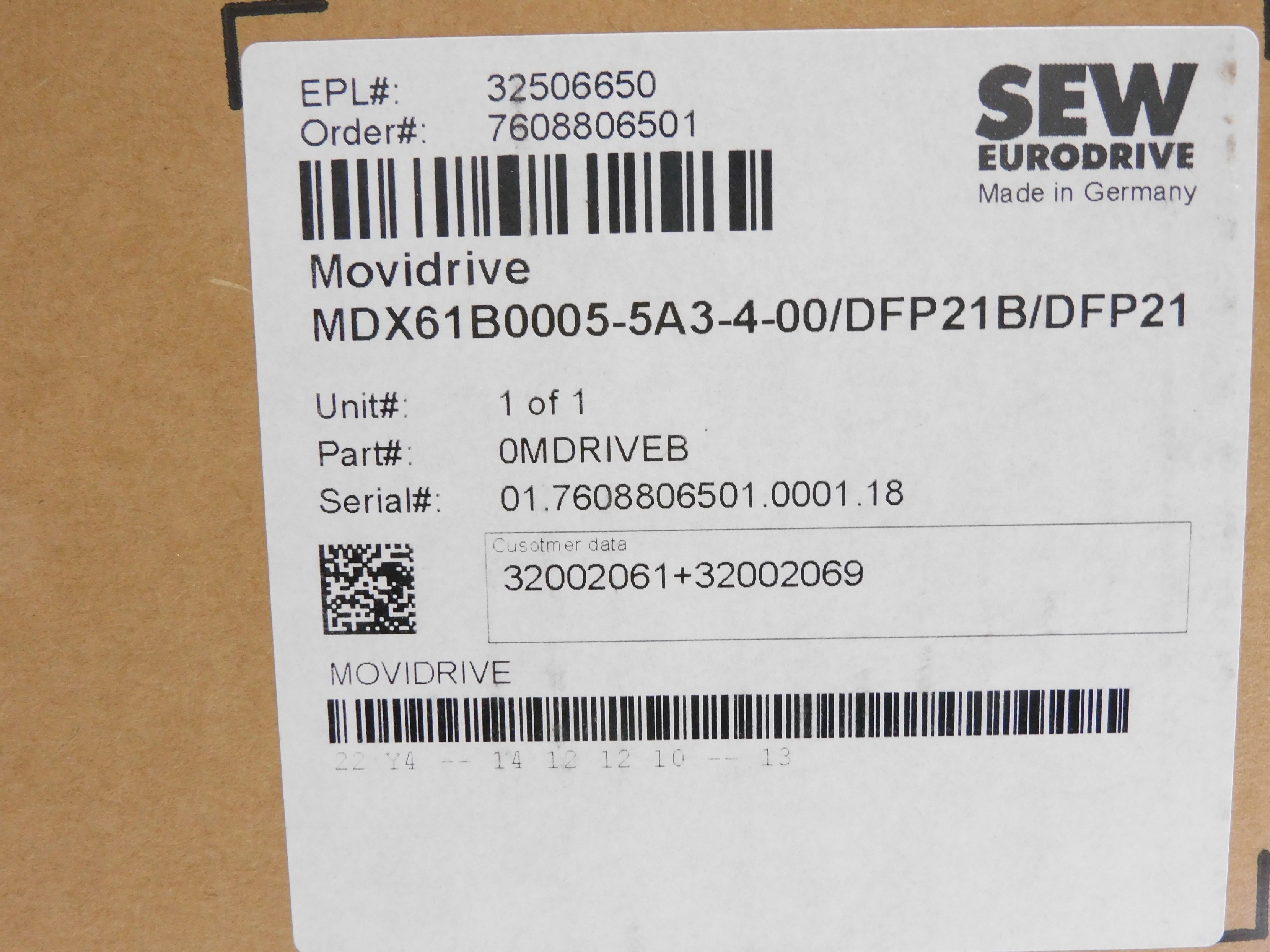 SEW-EURODRIVE MDX61B0005-5A3-4-00/DFP21B/DFP21 NSMP