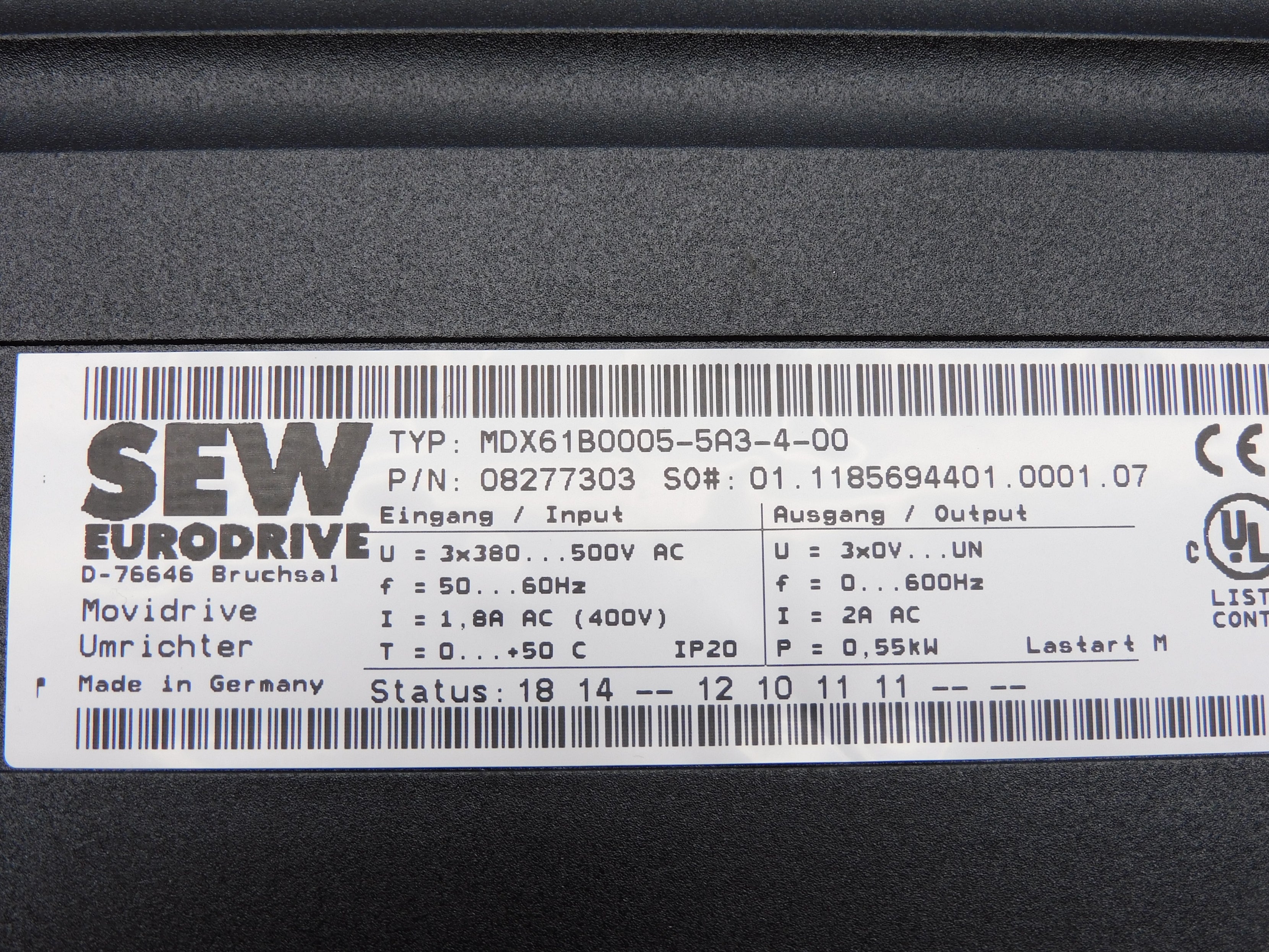 SEW-EURODRIVE MDX61B0005-5A3-4-00 (AS PICTURED) NSMP