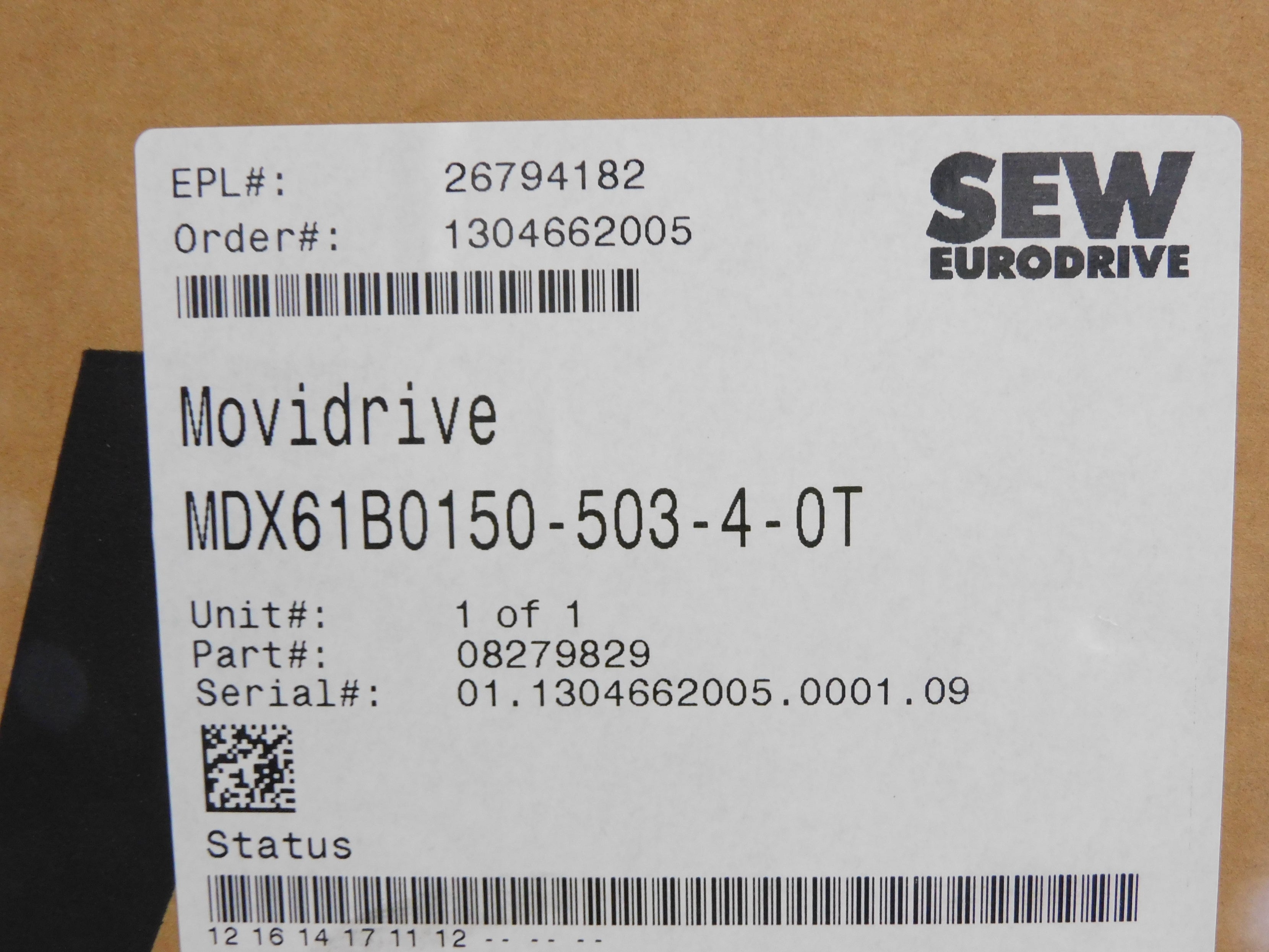 SEW-EURODRIVE MDX61B0150-503-4-0T NSFS