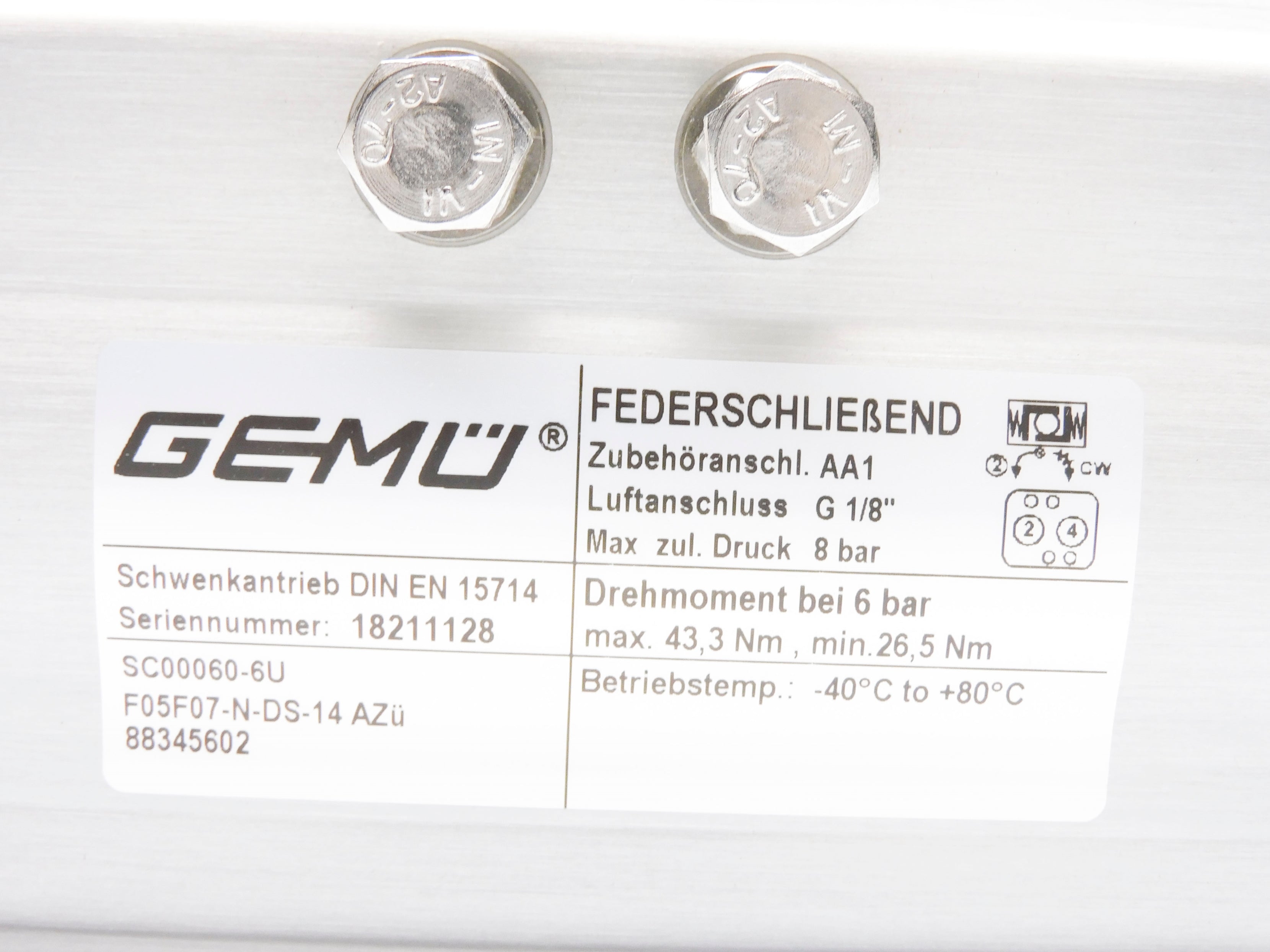 GEMU SC00060-6U-F05F07N-DS-14-Azu NSMP
