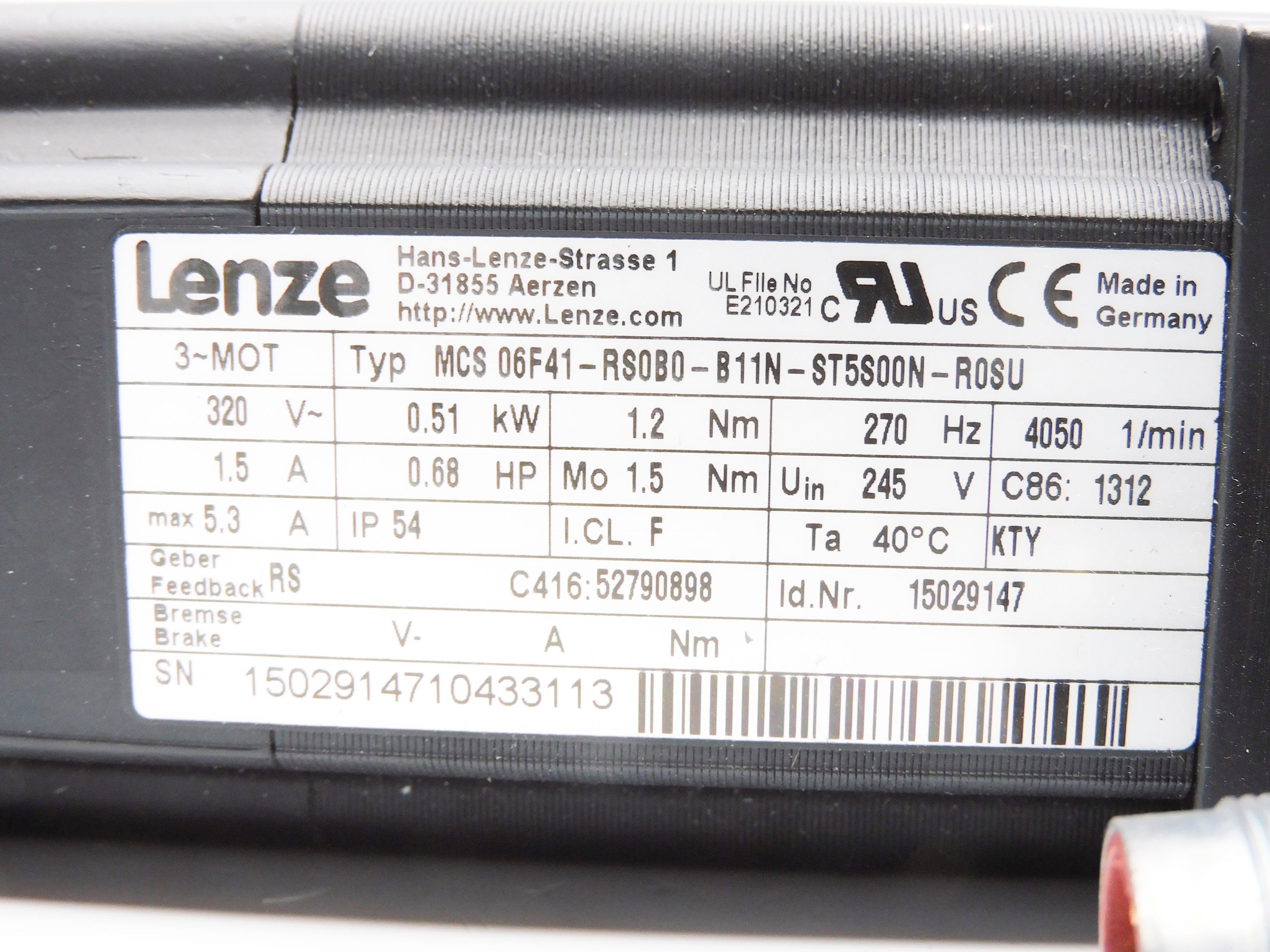 LENZE MCS06F41-RS0B0-B11N-ST5S00N-R0SU (AS PICTURED) NSNP