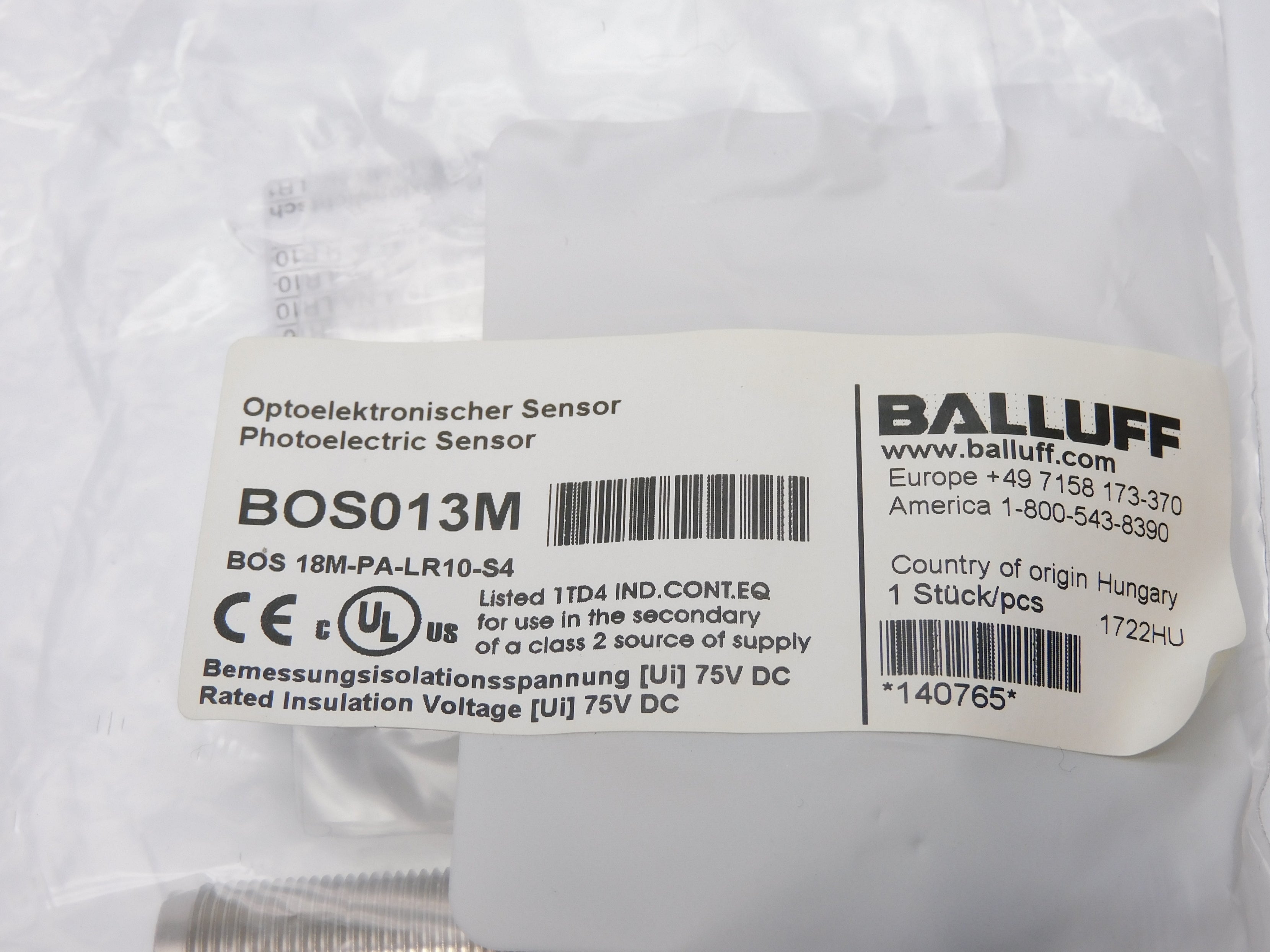 BALLUFF BOS18M-PA-LR10-S4 NSMP