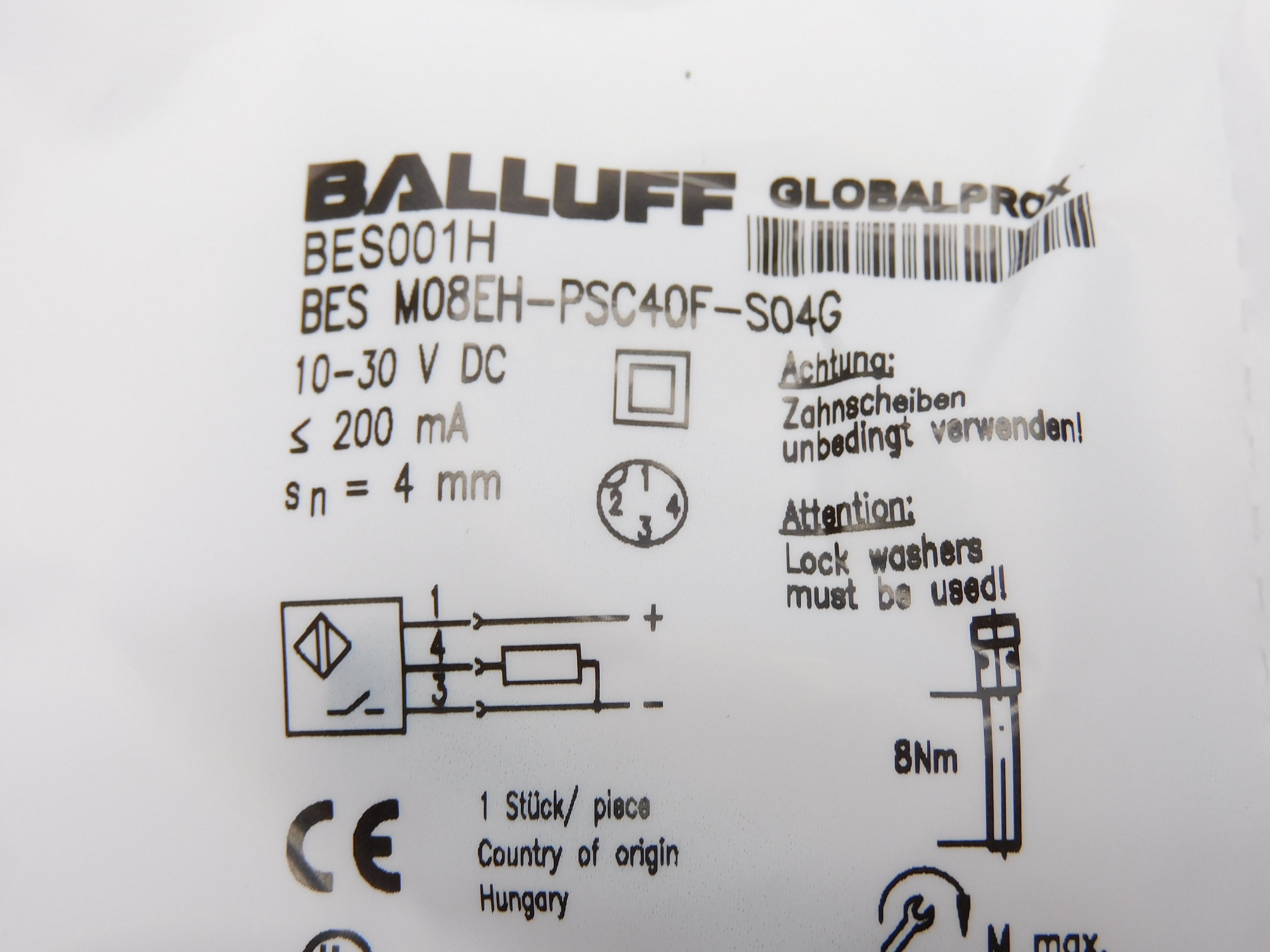 BALLUFF BESM08EH-PSC40F-S04G NSMP