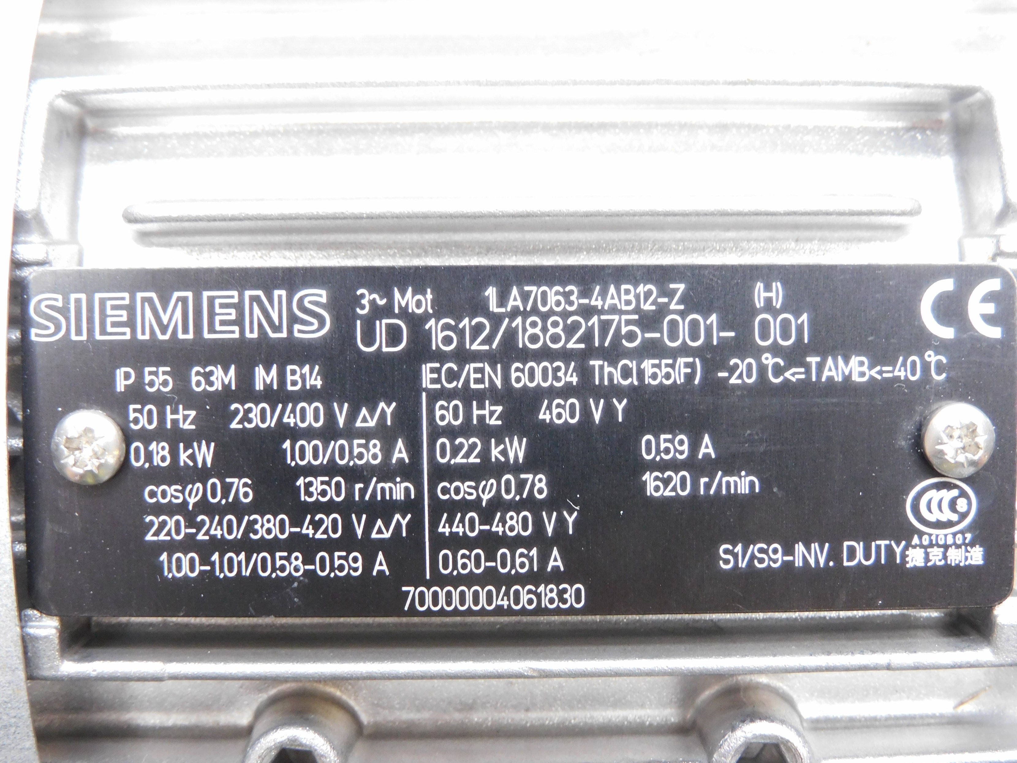 SIEMENS 1LA7063-4AB12-Z (AS PICTURED) NSNP