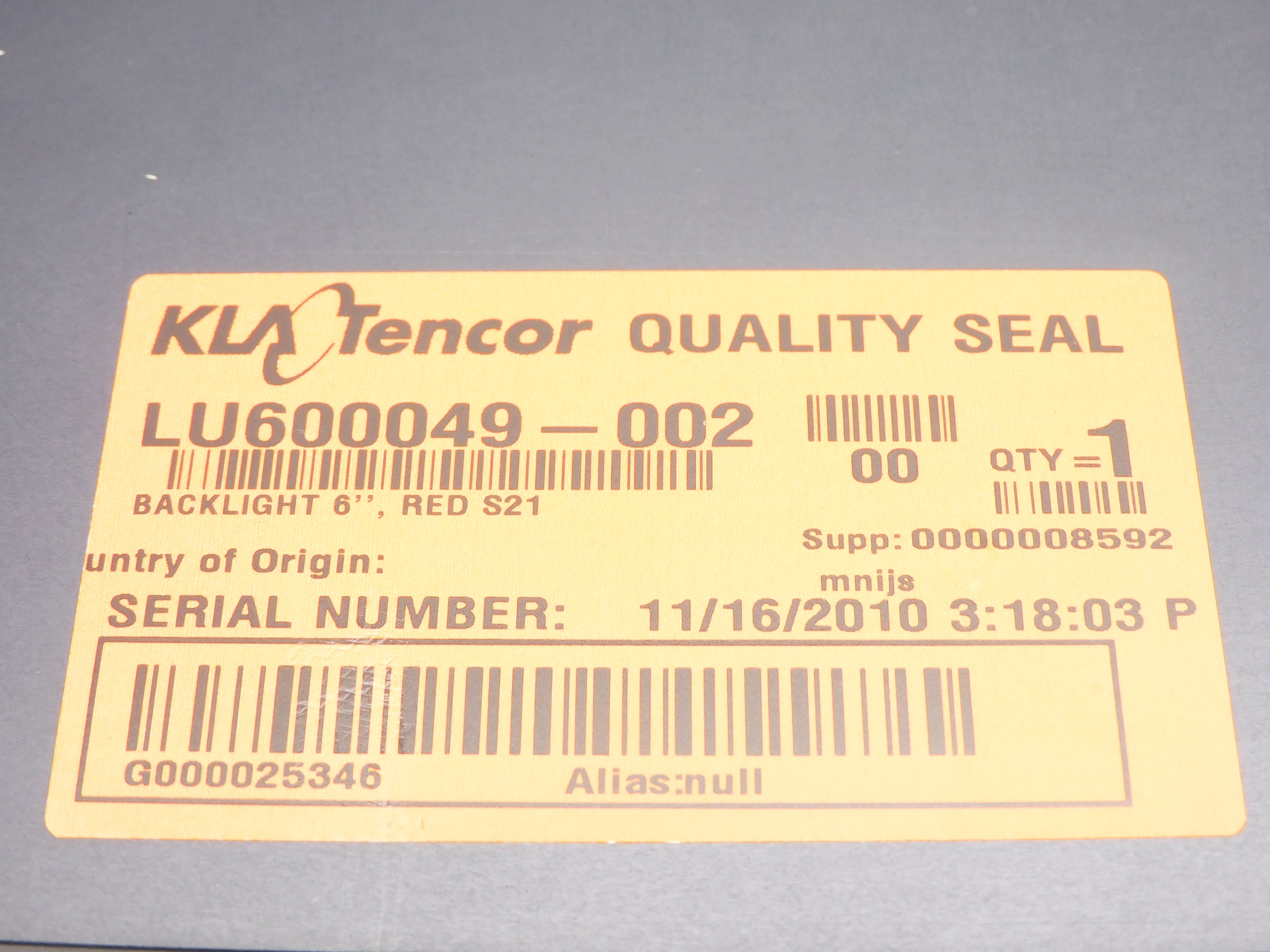 KLA TENCOR LU600049-002 NSNP