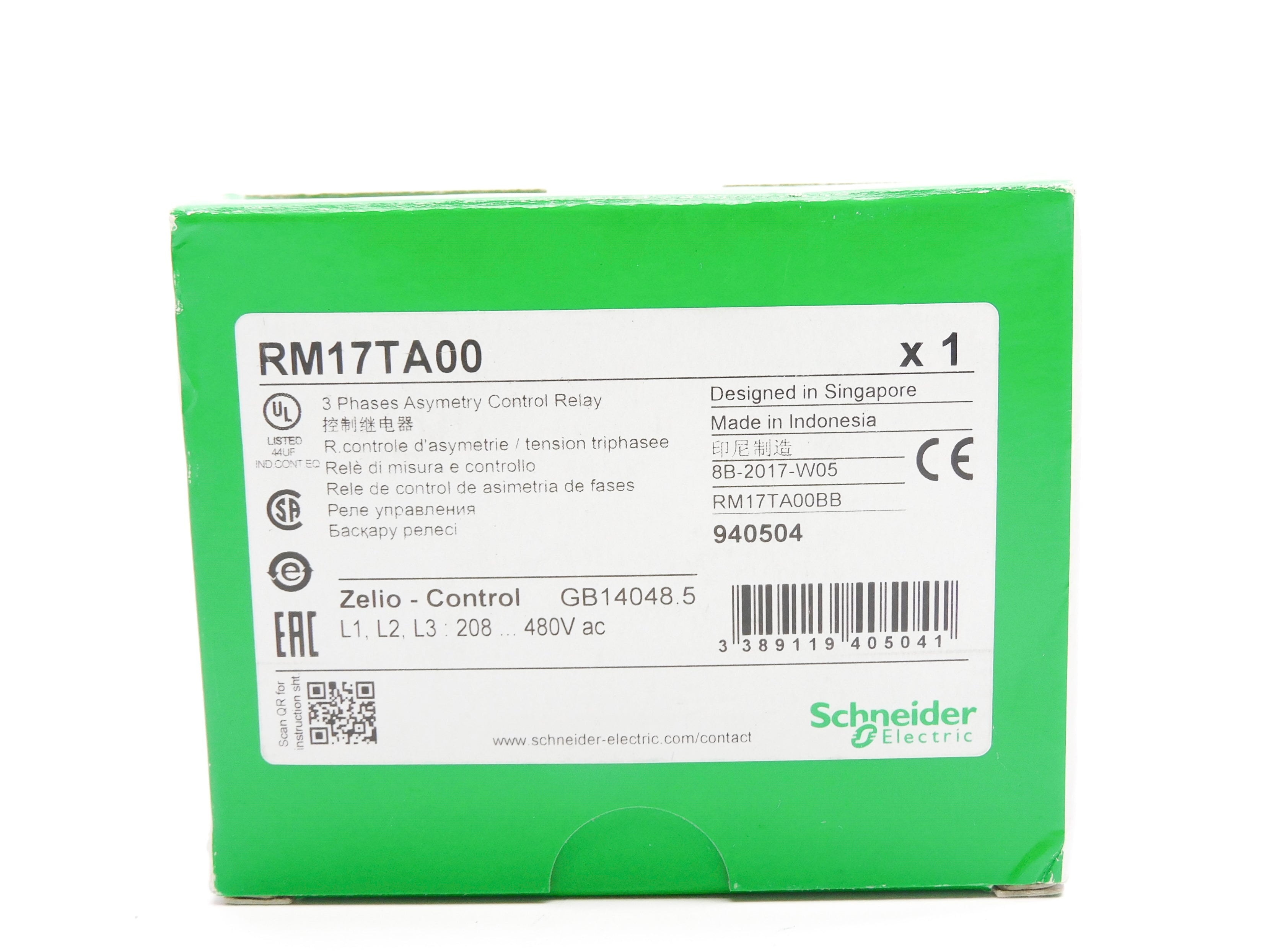 SCHNEIDER RM17TA00 208-480VAC NSMP